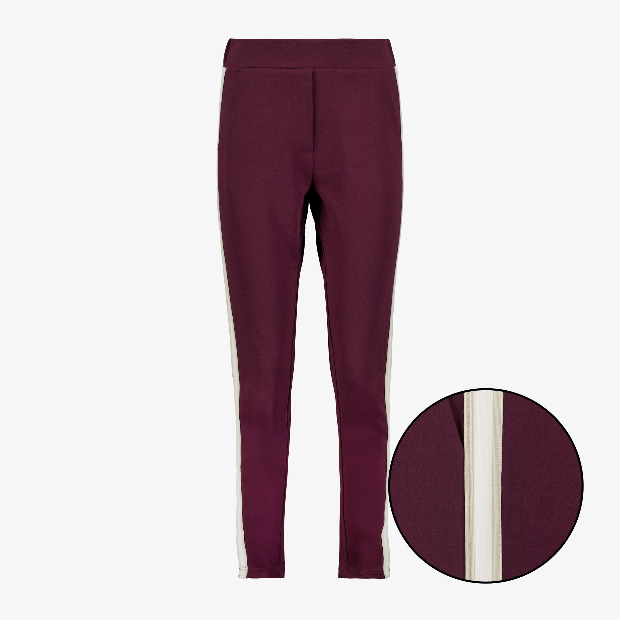 TwoDay dames broek met biezen bordeaux wit broeken & shorts