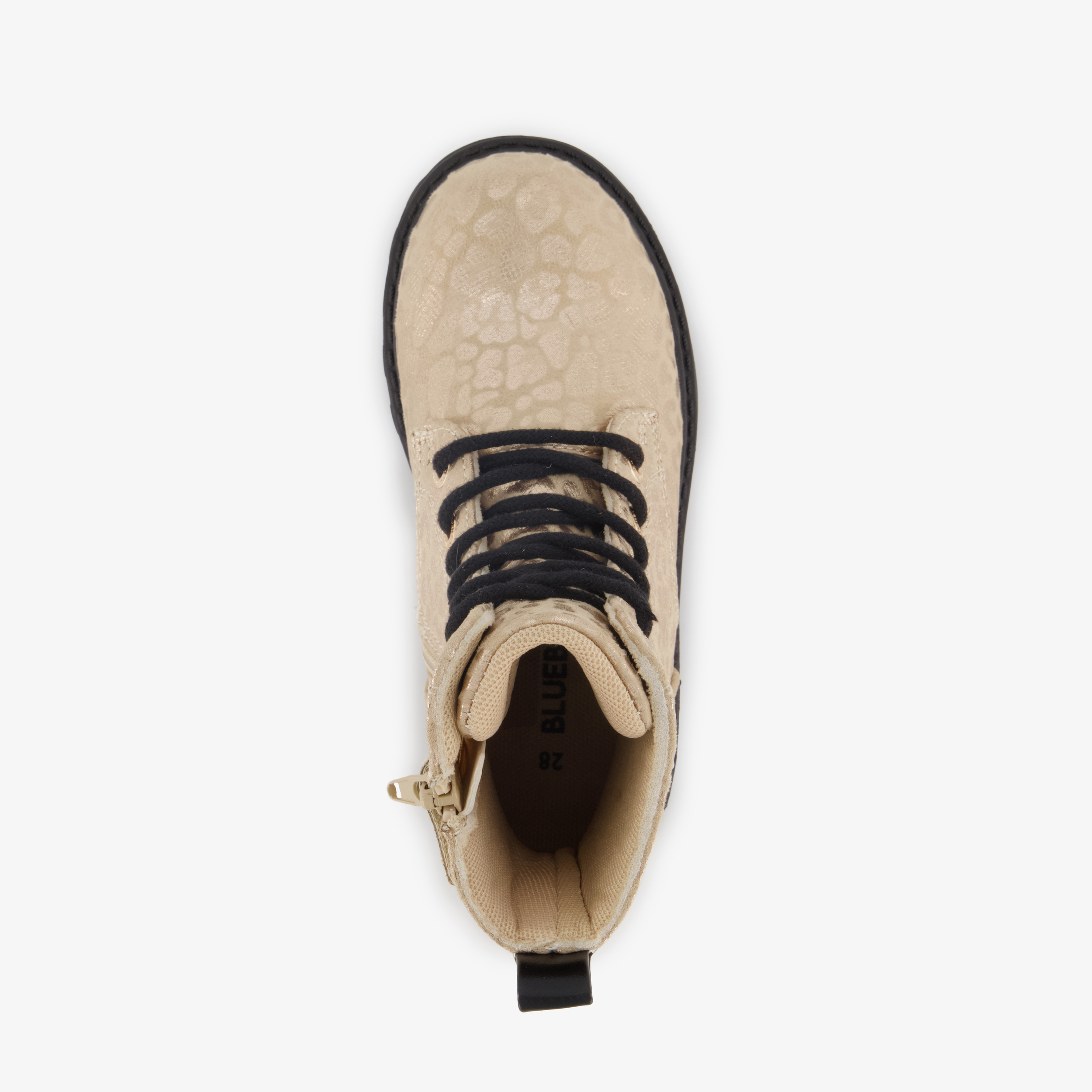 Blue Box meisjes veterboots met luipaardprint goud – foto 4