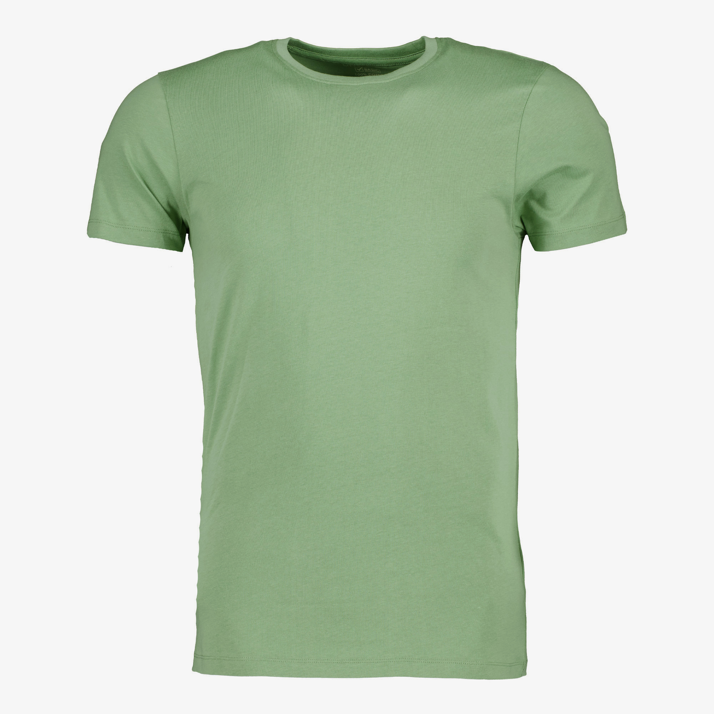 Unsigned heren T-shirt katoen ronde hals lichtgroen t-shirts & tops