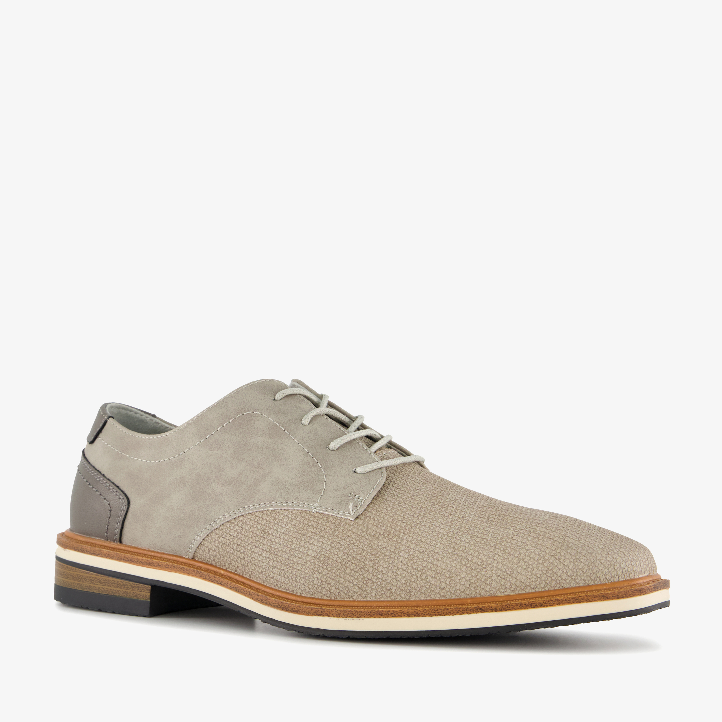 Emilio Salvatini heren veterschoenen met reliëf grijs nette schoenen
