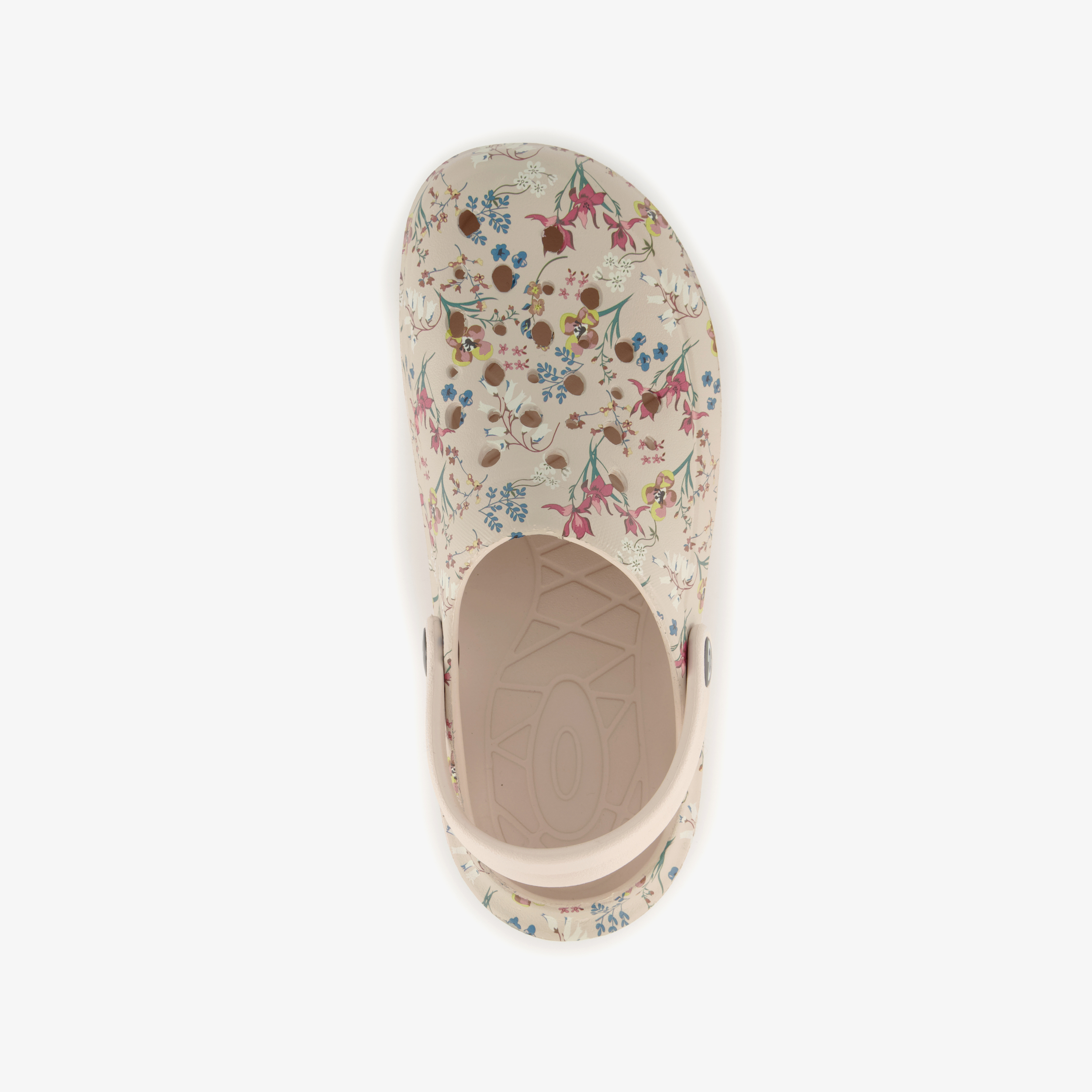 Dames klompen met bloemenprint beige – foto 4