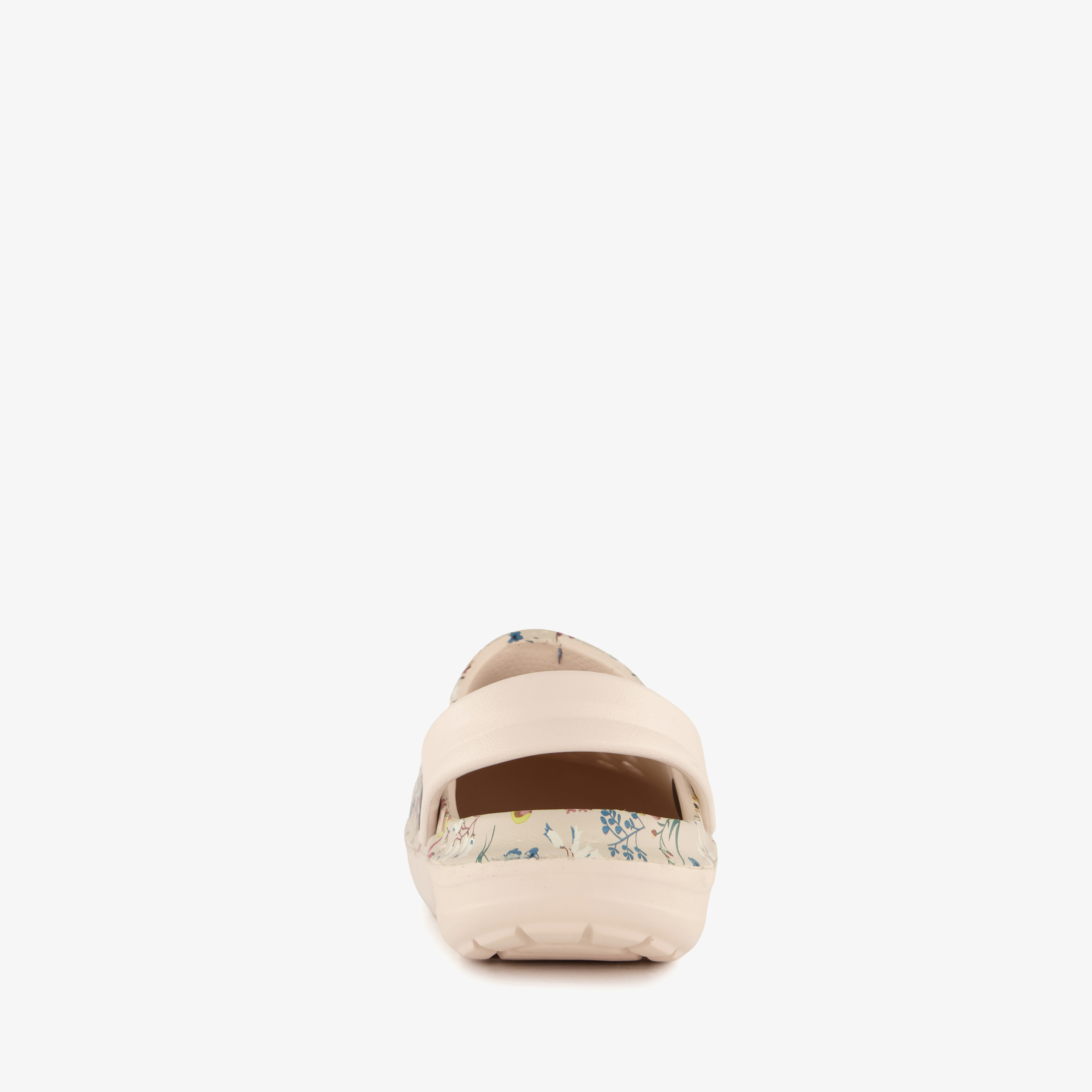 Dames klompen met bloemenprint beige – foto 2