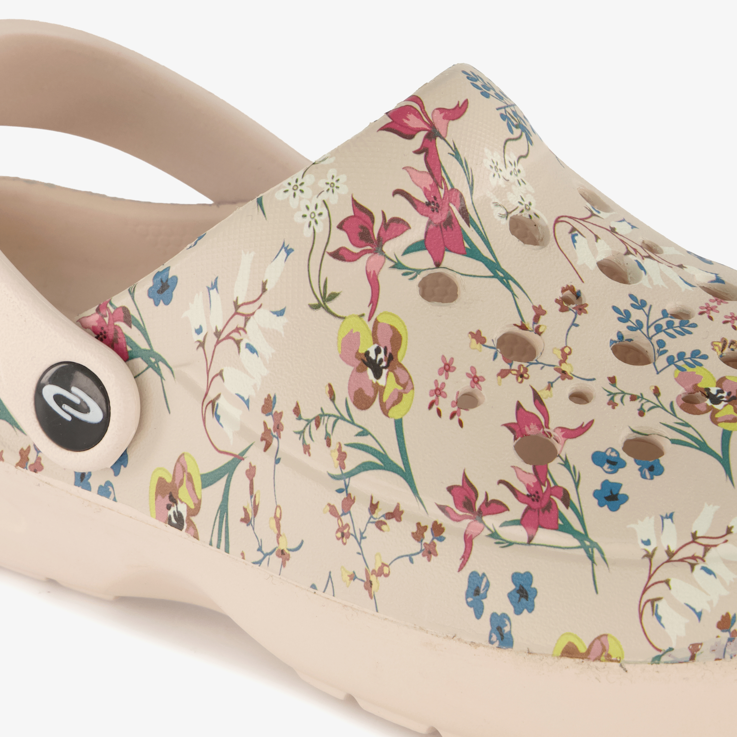 Dames klompen met bloemenprint beige – foto 5