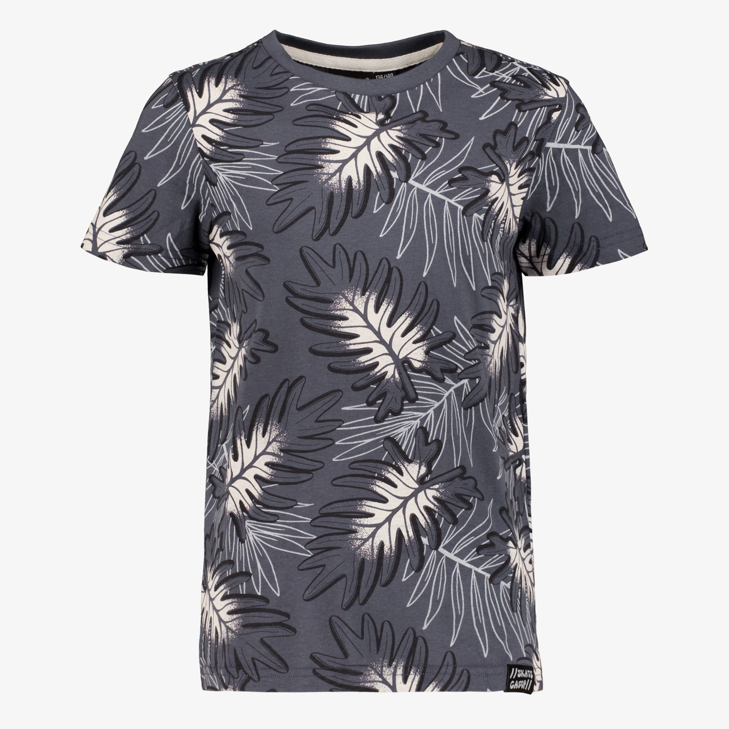 Unsigned jongens T-shirt met palmbladeren blauw