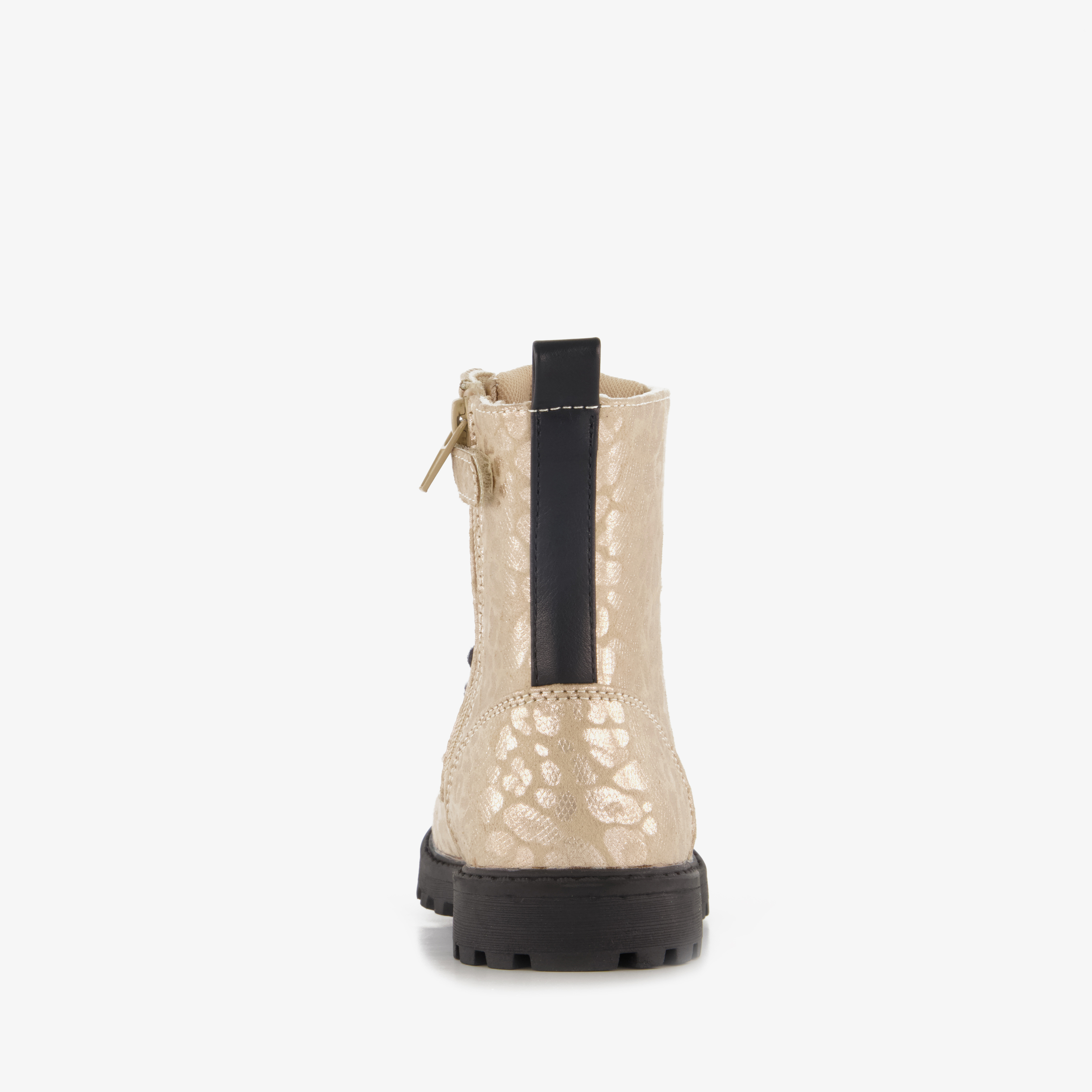 Blue Box meisjes veterboots met luipaardprint goud – foto 2
