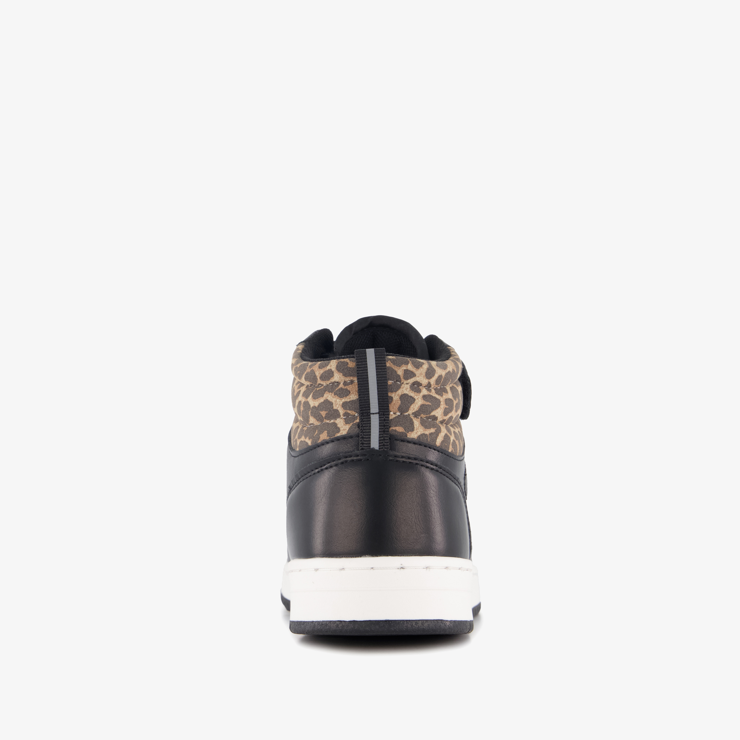 Blue Box hoge meisjes sneakers met panterprint details zwart – foto 2