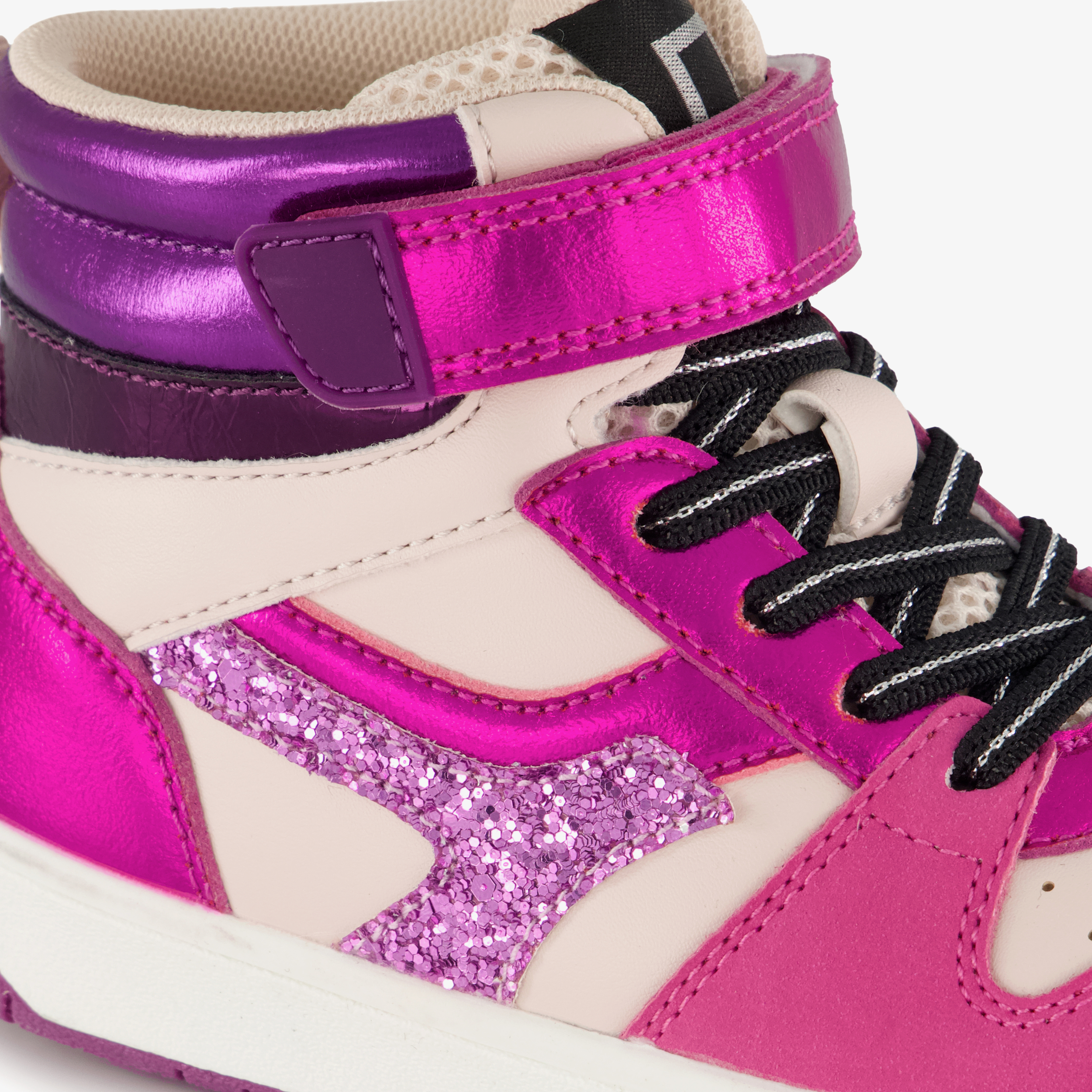 Blue Box hoge meisjes sneakers roze met glitters – foto 5