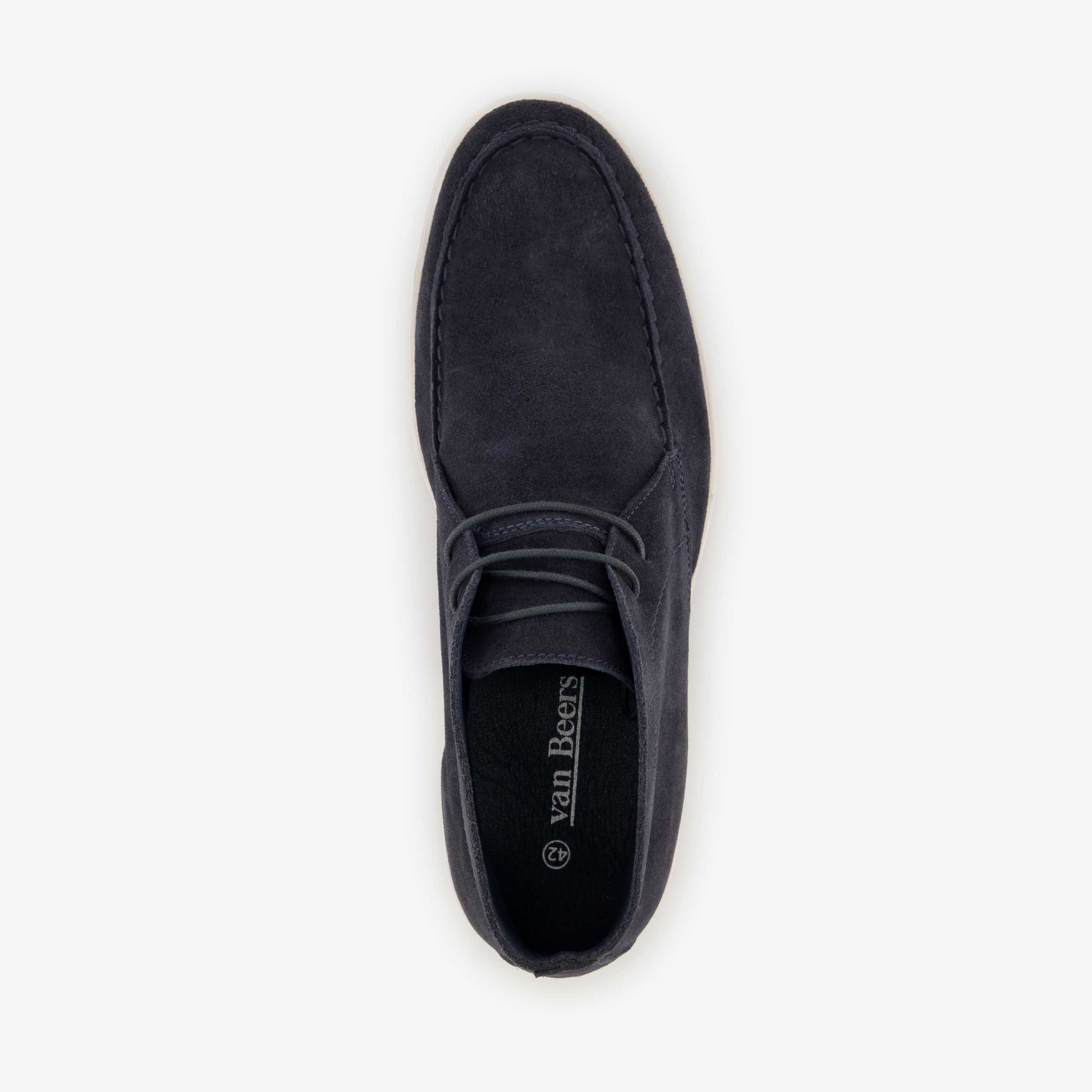 Van Beers suède heren veterschoenen donkerblauw – foto 4