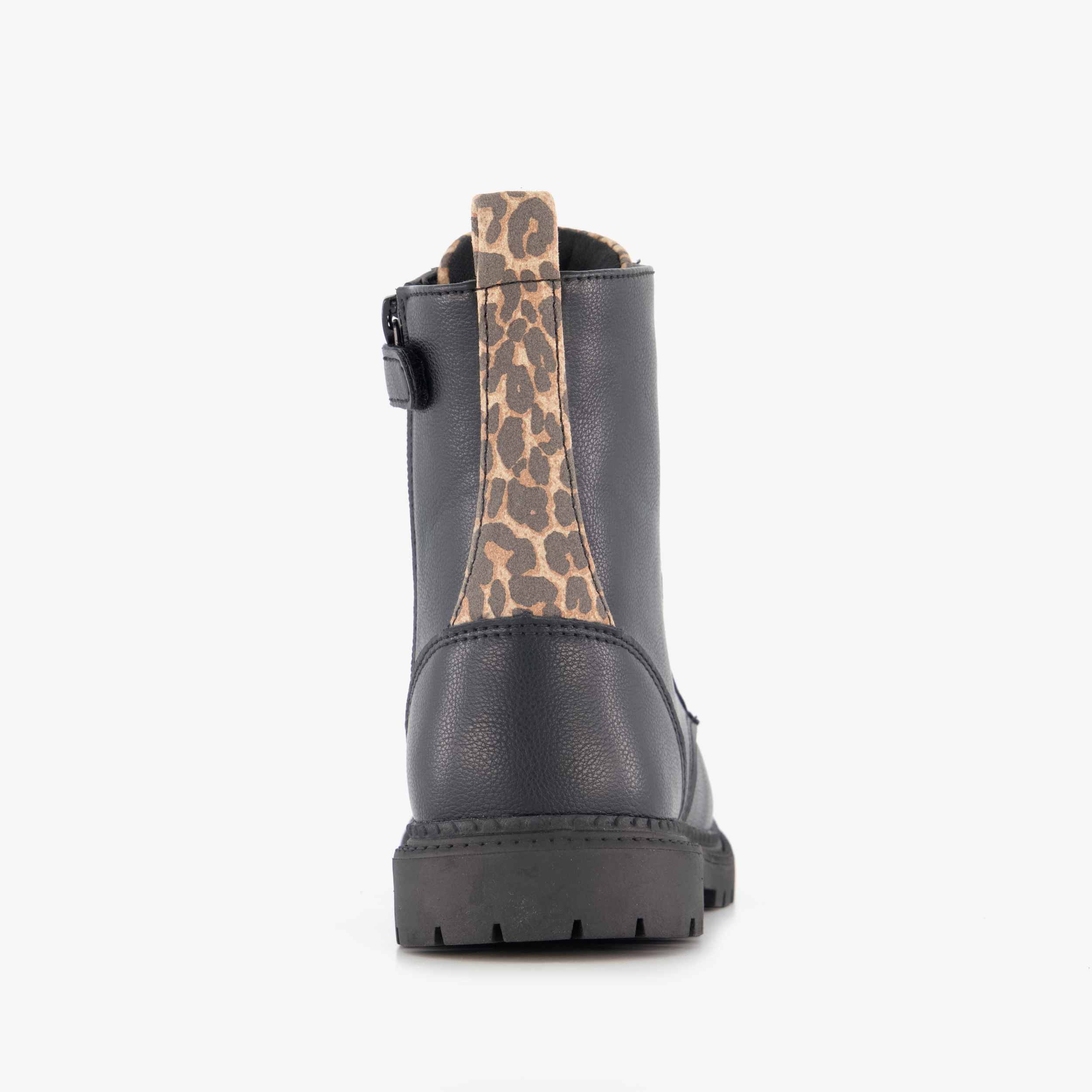 Blue Box meisjes veterboots met luipaardprint zwart – foto 2