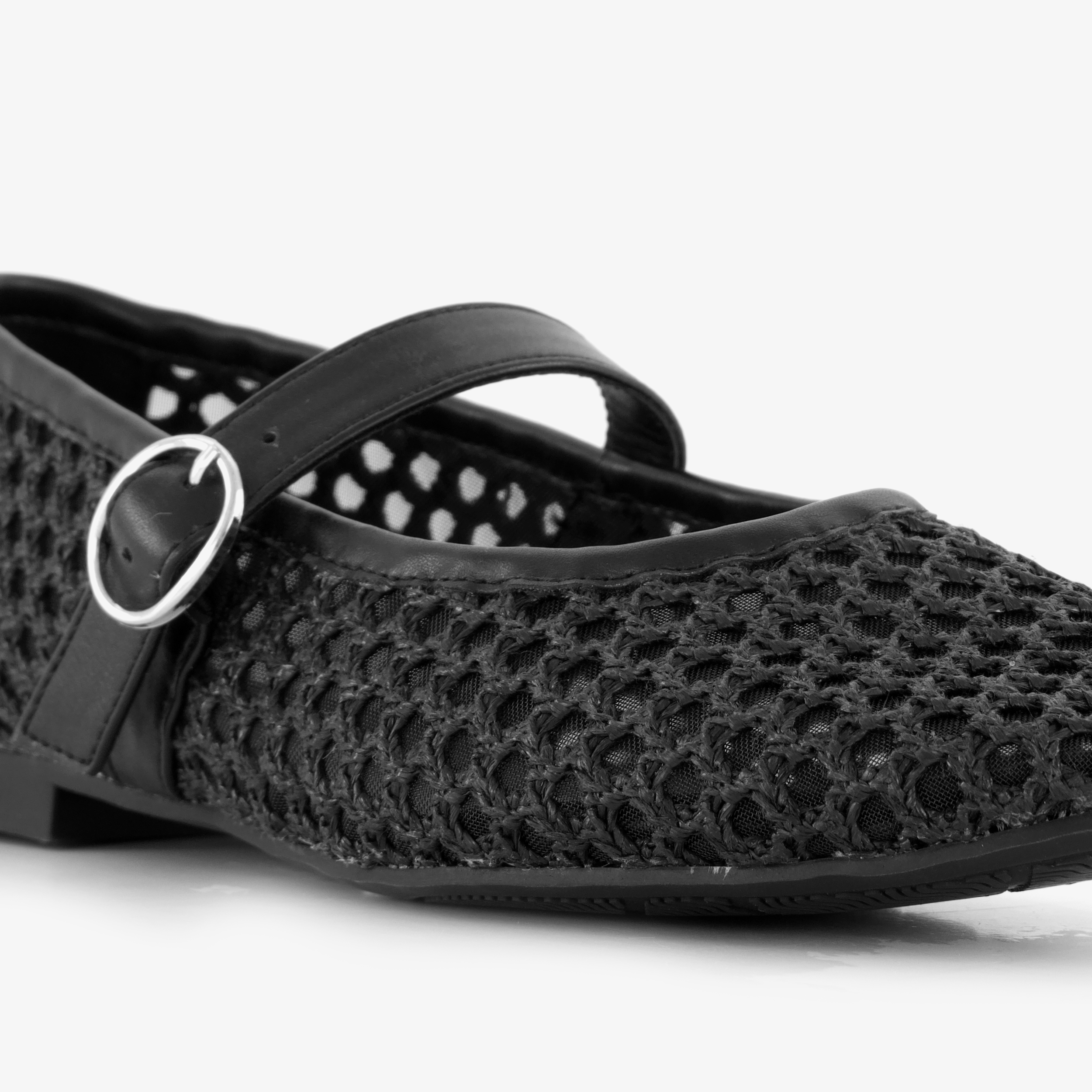 Blue Box dames mesh ballerina's zwart – foto 5