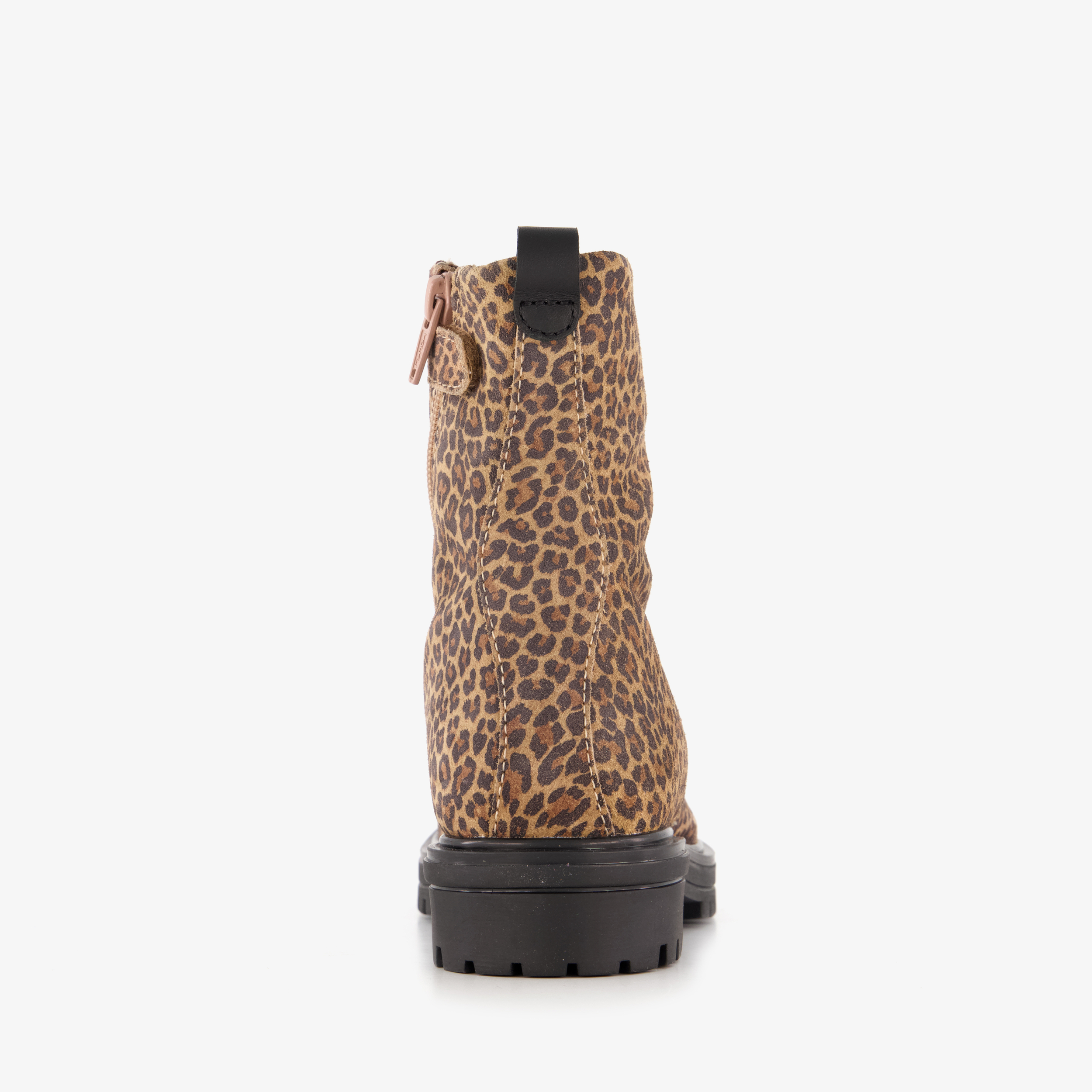 Groot suède meisjes veterboots met luipaardprint – foto 2