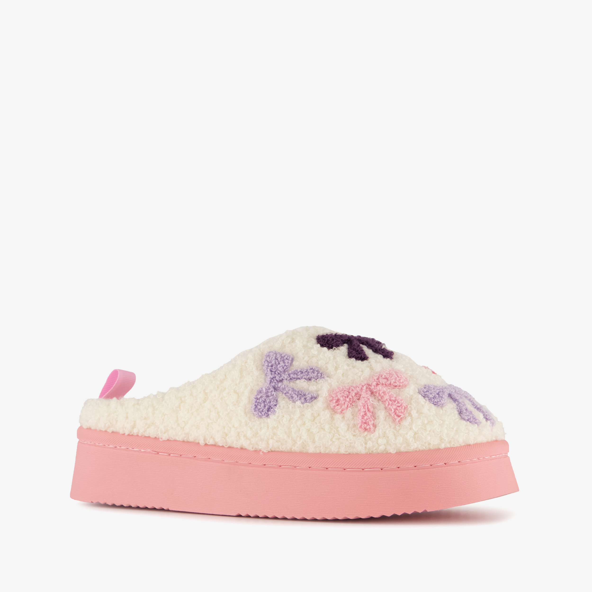 Thu!s meisjes instap pantoffels met strikjes crème roze