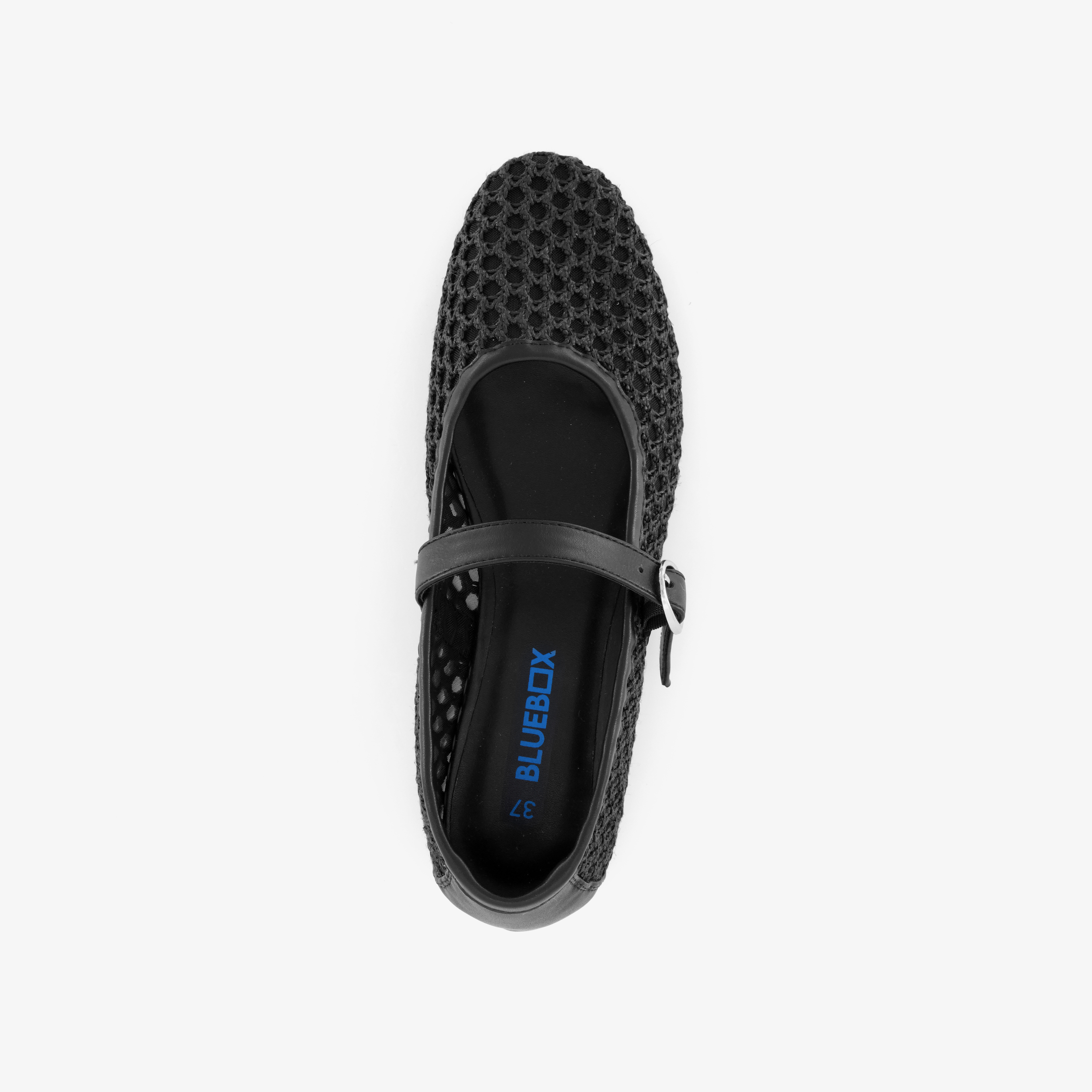 Blue Box dames mesh ballerina's zwart – foto 4