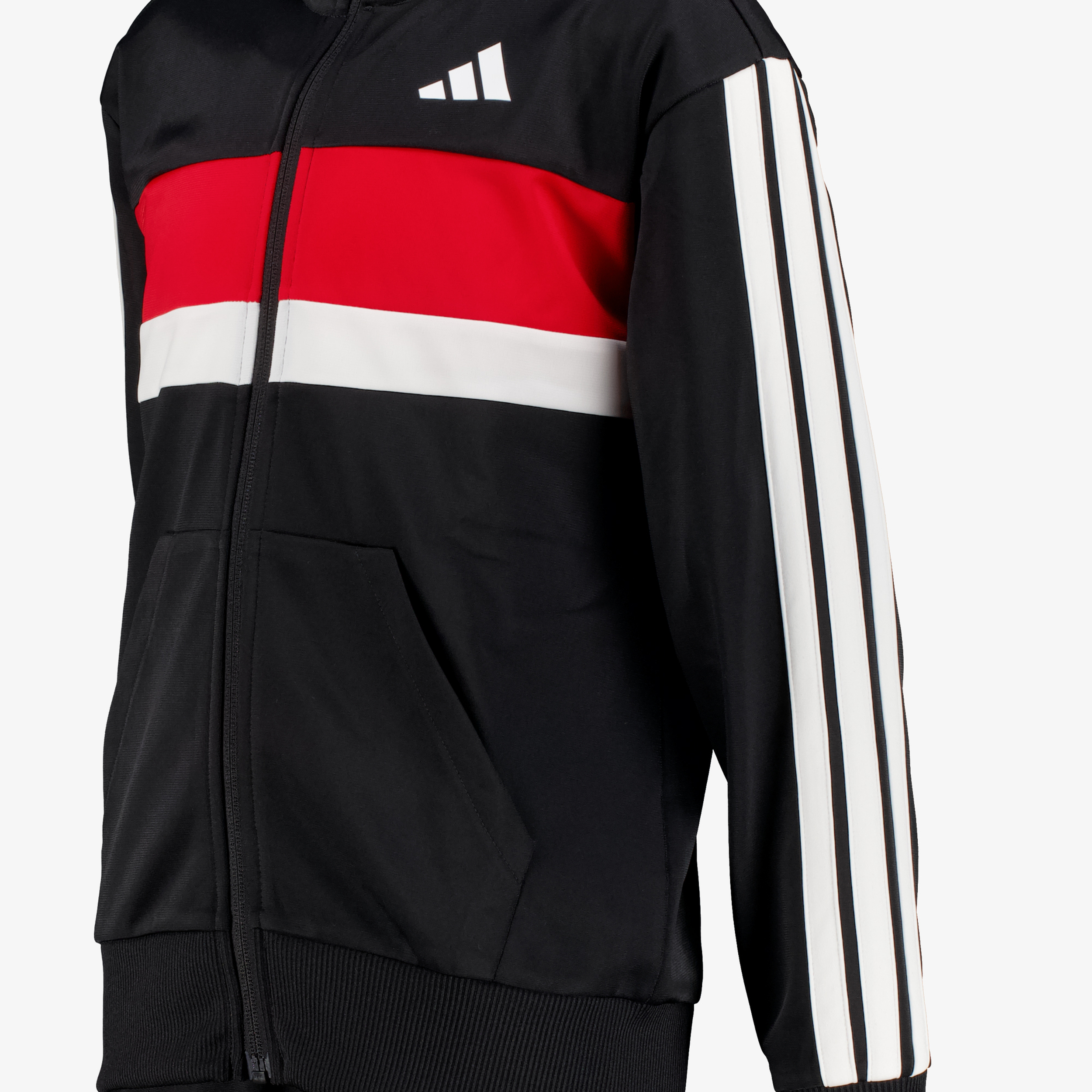 Adidas J 3S TIB FT TS kinder trainingspak zwart rood meisjes trainingspakken – foto 2