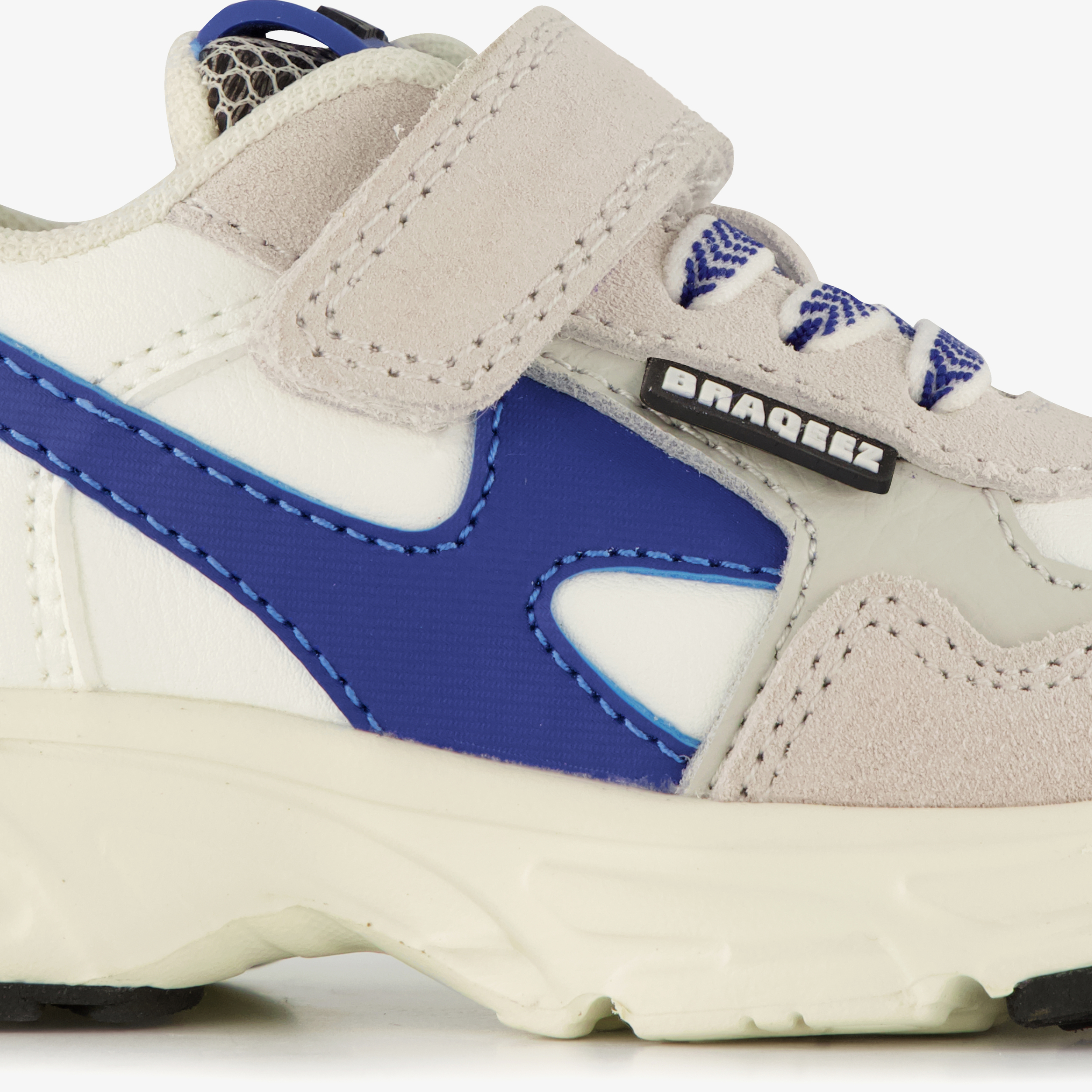 Braqeez leren jongens sneakers grijs blauw – foto 5