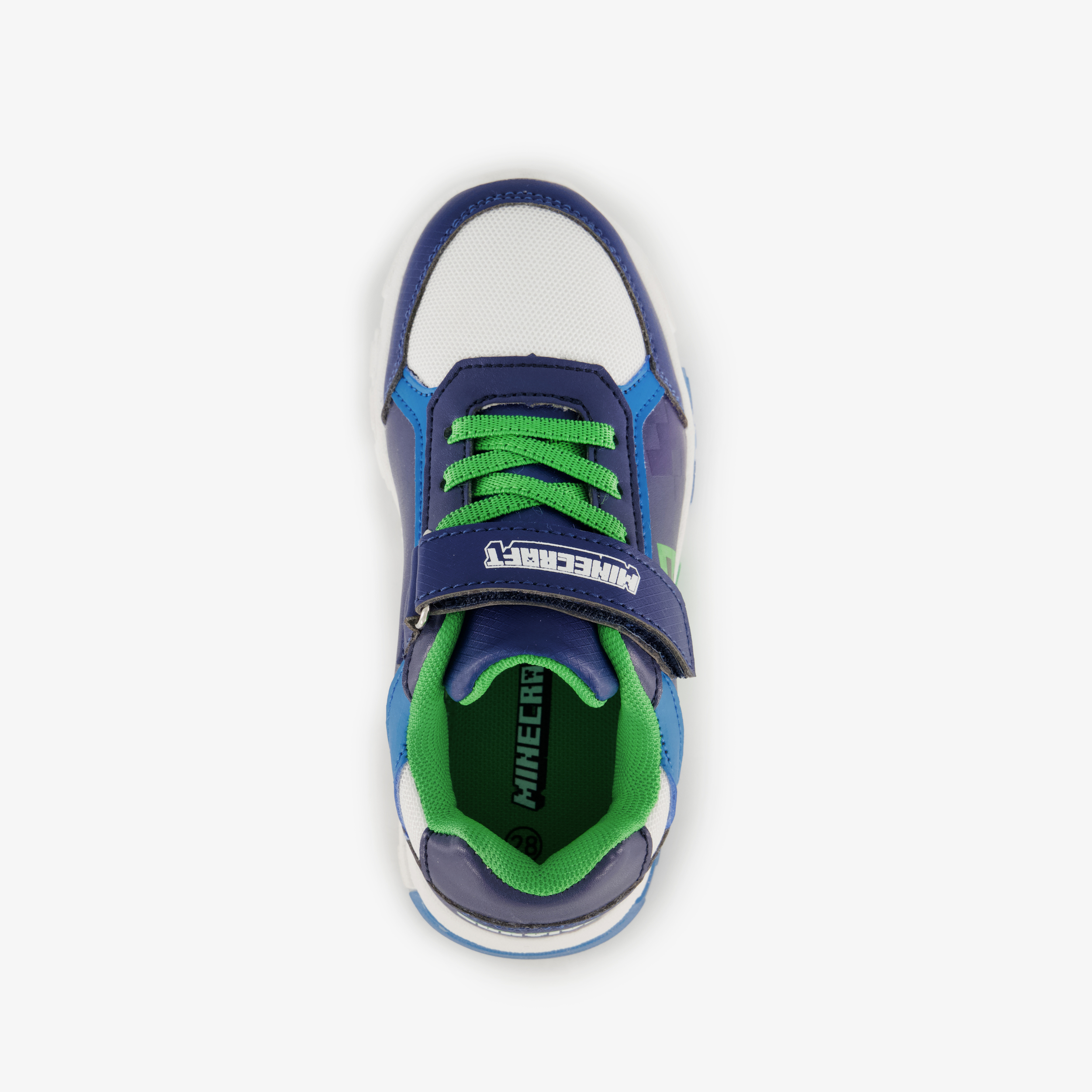 Minecraft jongens sneakers blauw groen met lichtjes – foto 4