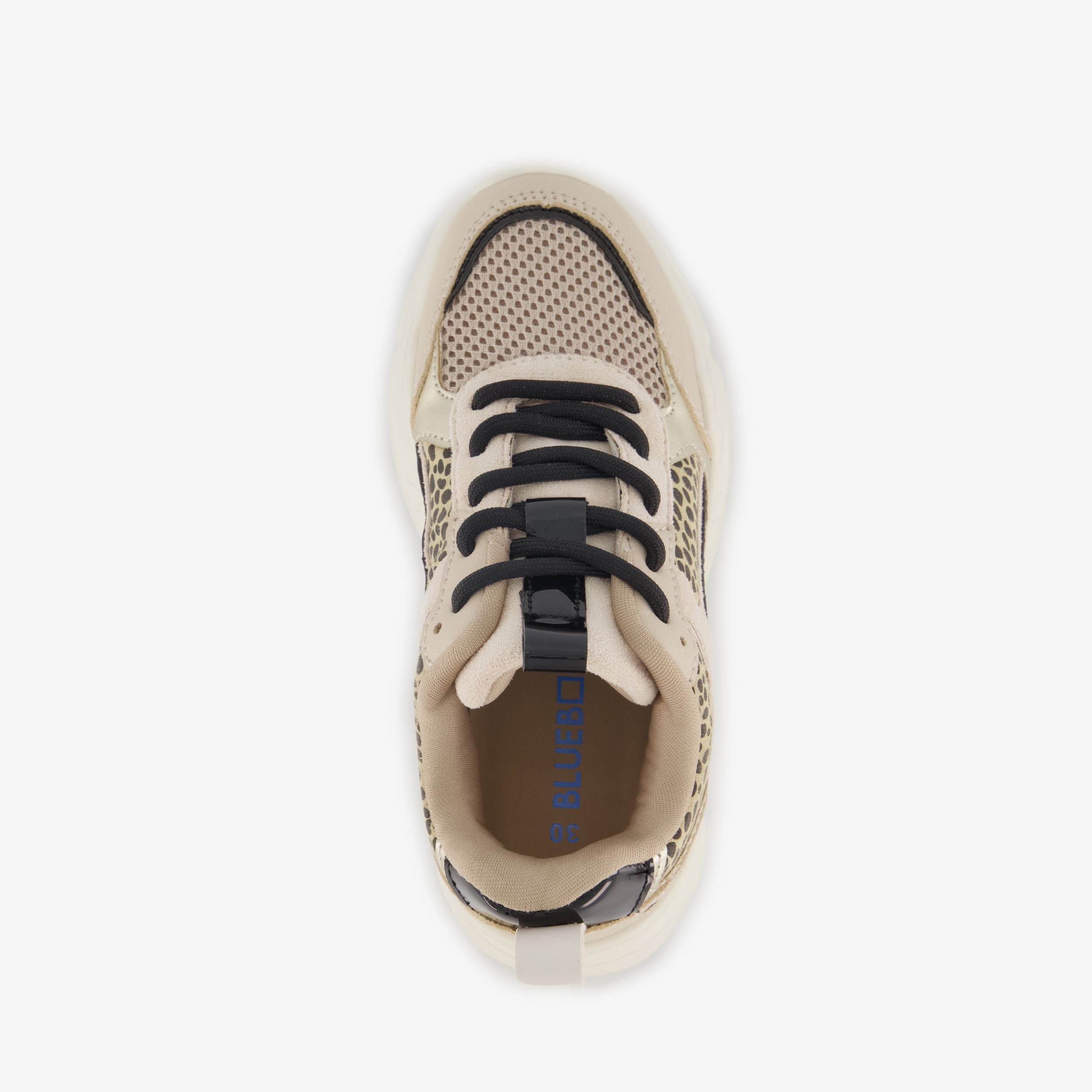 Blue Box meisjes dad sneakers met panterprint beige – foto 4