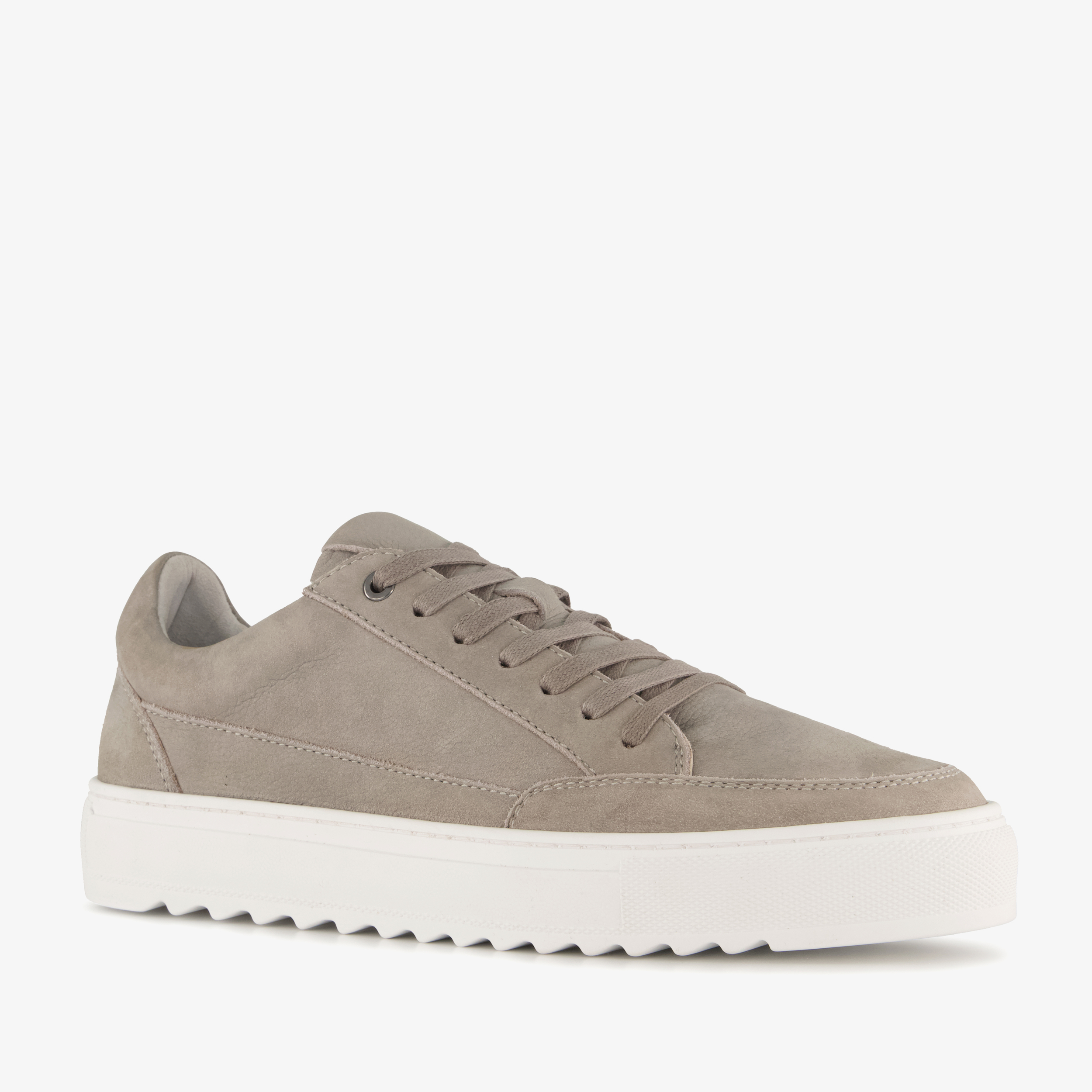 Van Beers leren heren sneakers grijs