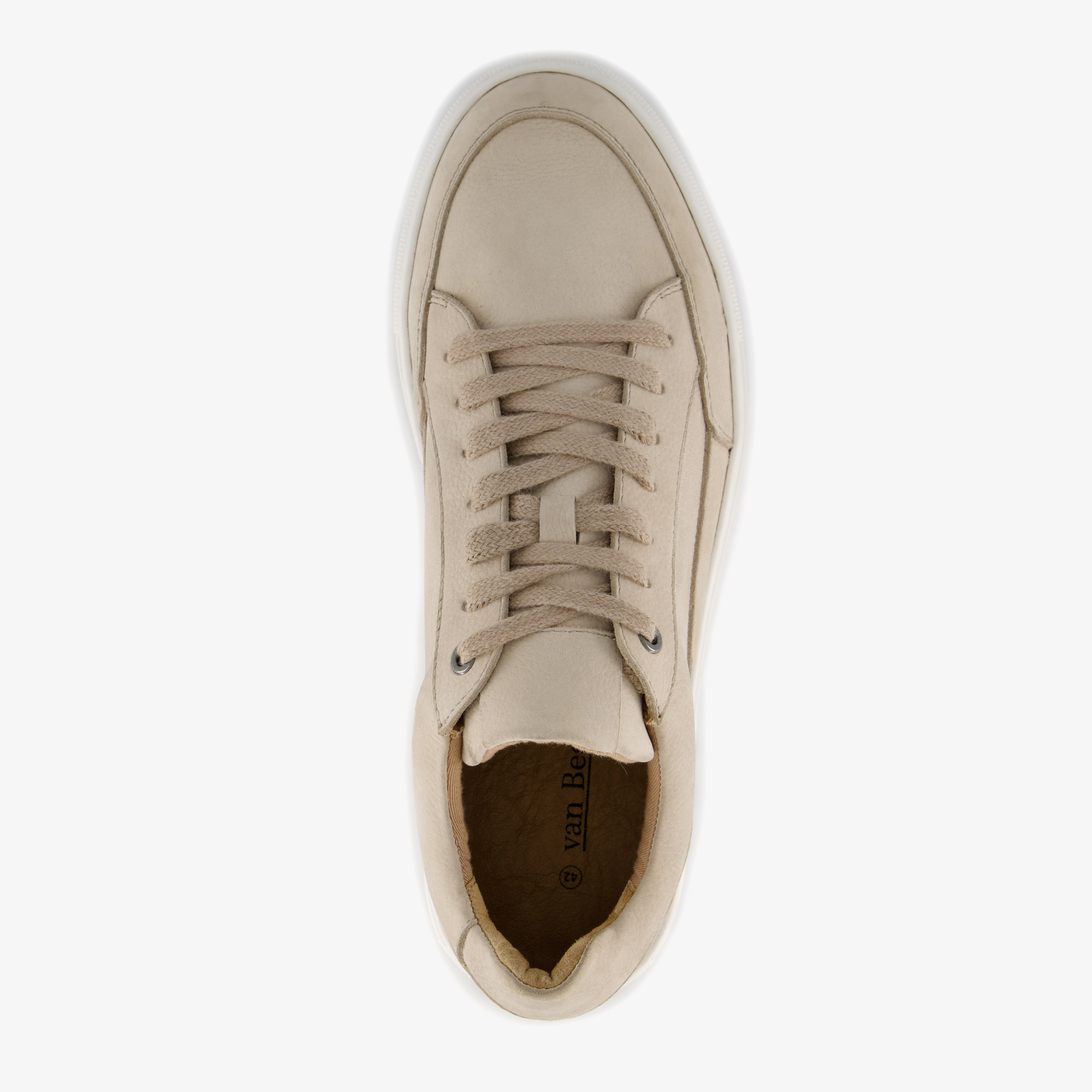 Van Beers leren heren sneakers beige – foto 4