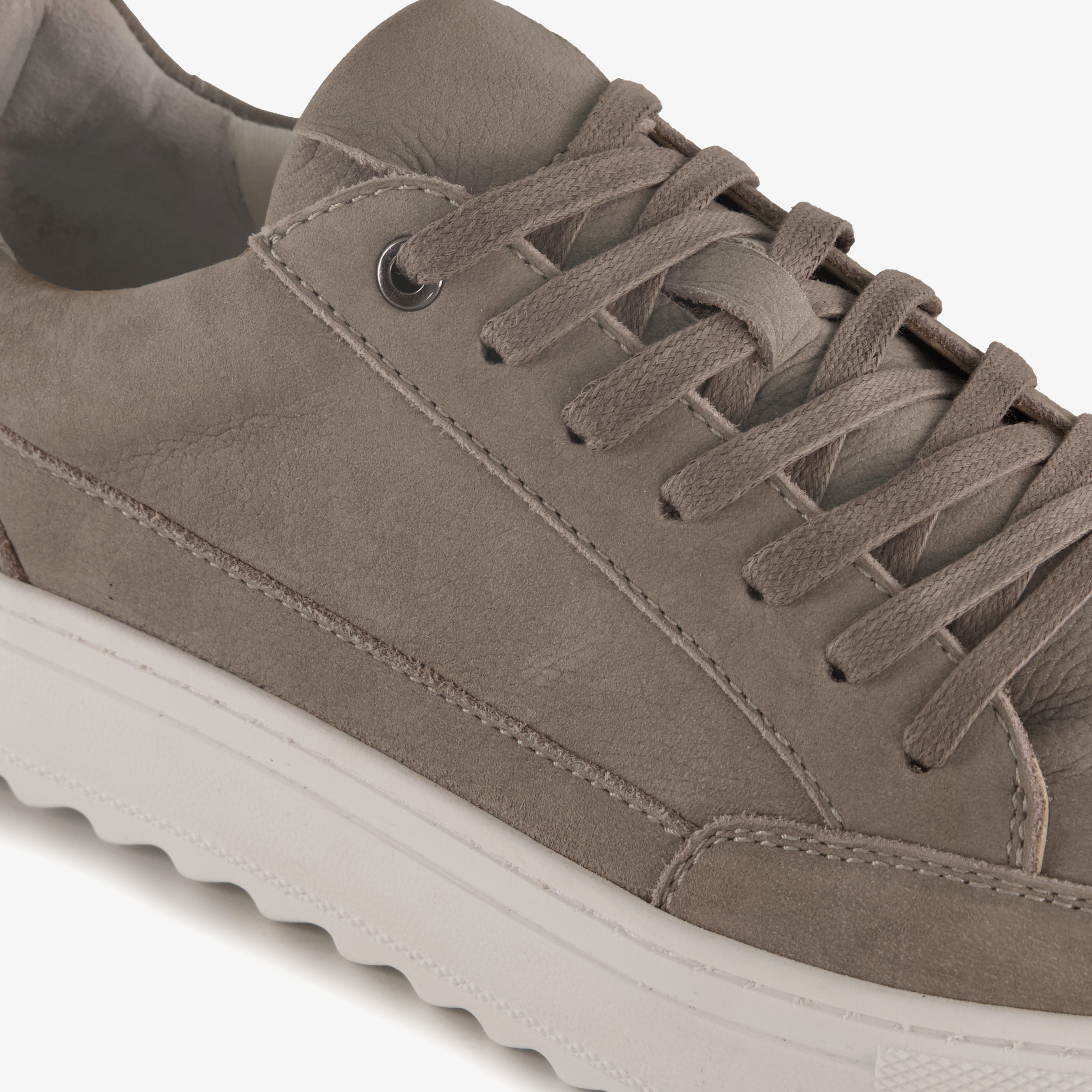 Van Beers leren heren sneakers grijs – foto 5
