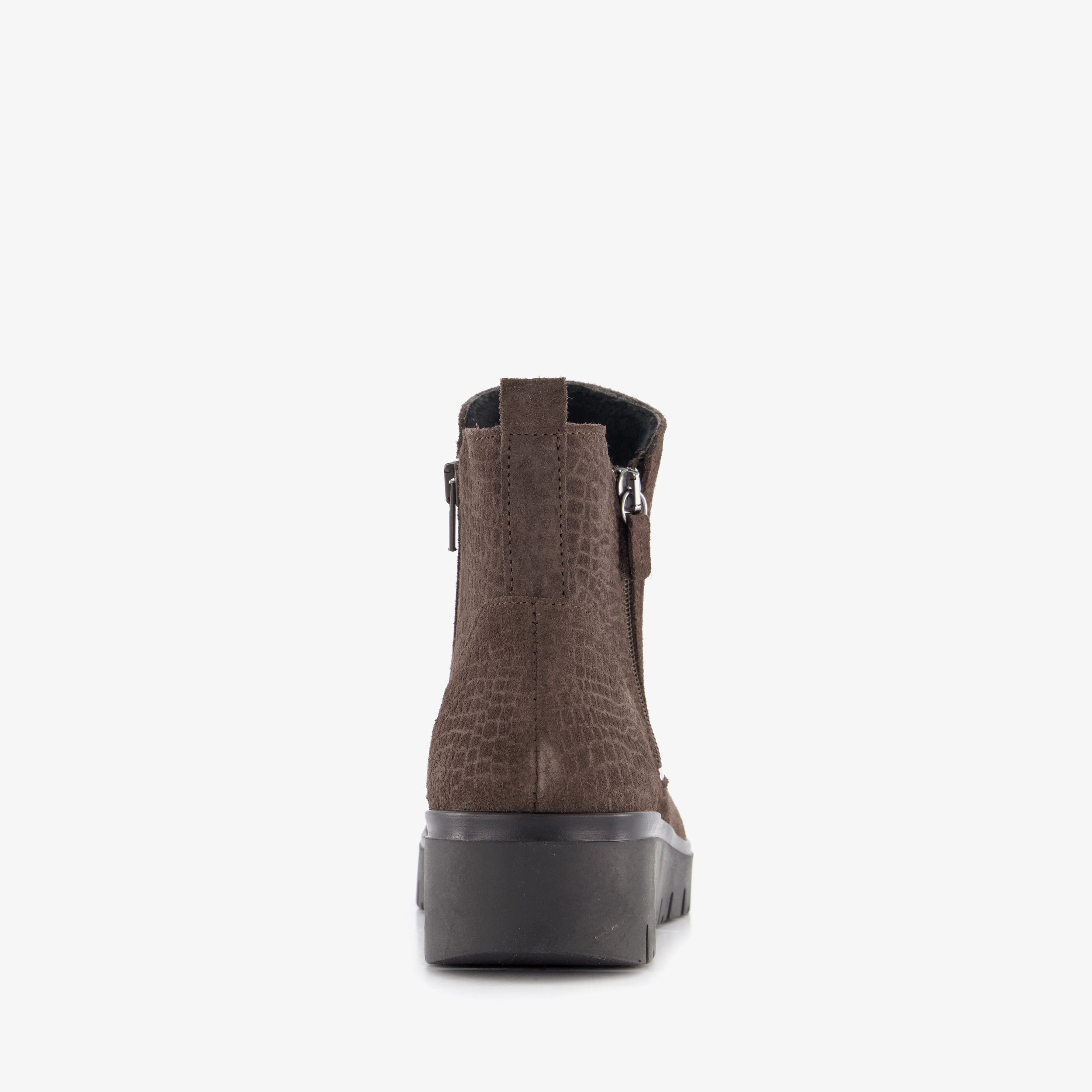 Hush Puppies suède dames enkellaarsjes met dessin bruin – foto 2