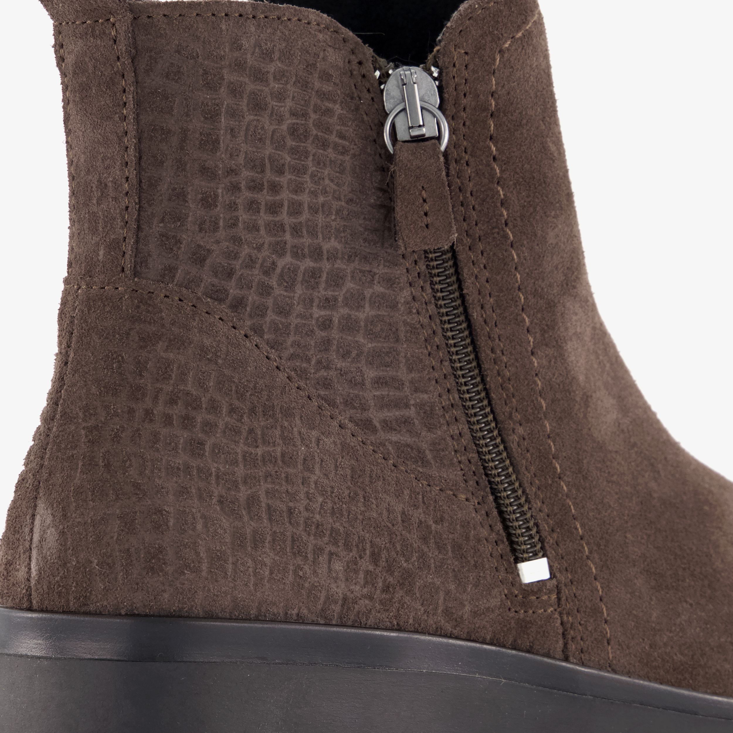 Hush Puppies suède dames enkellaarsjes met dessin bruin – foto 5