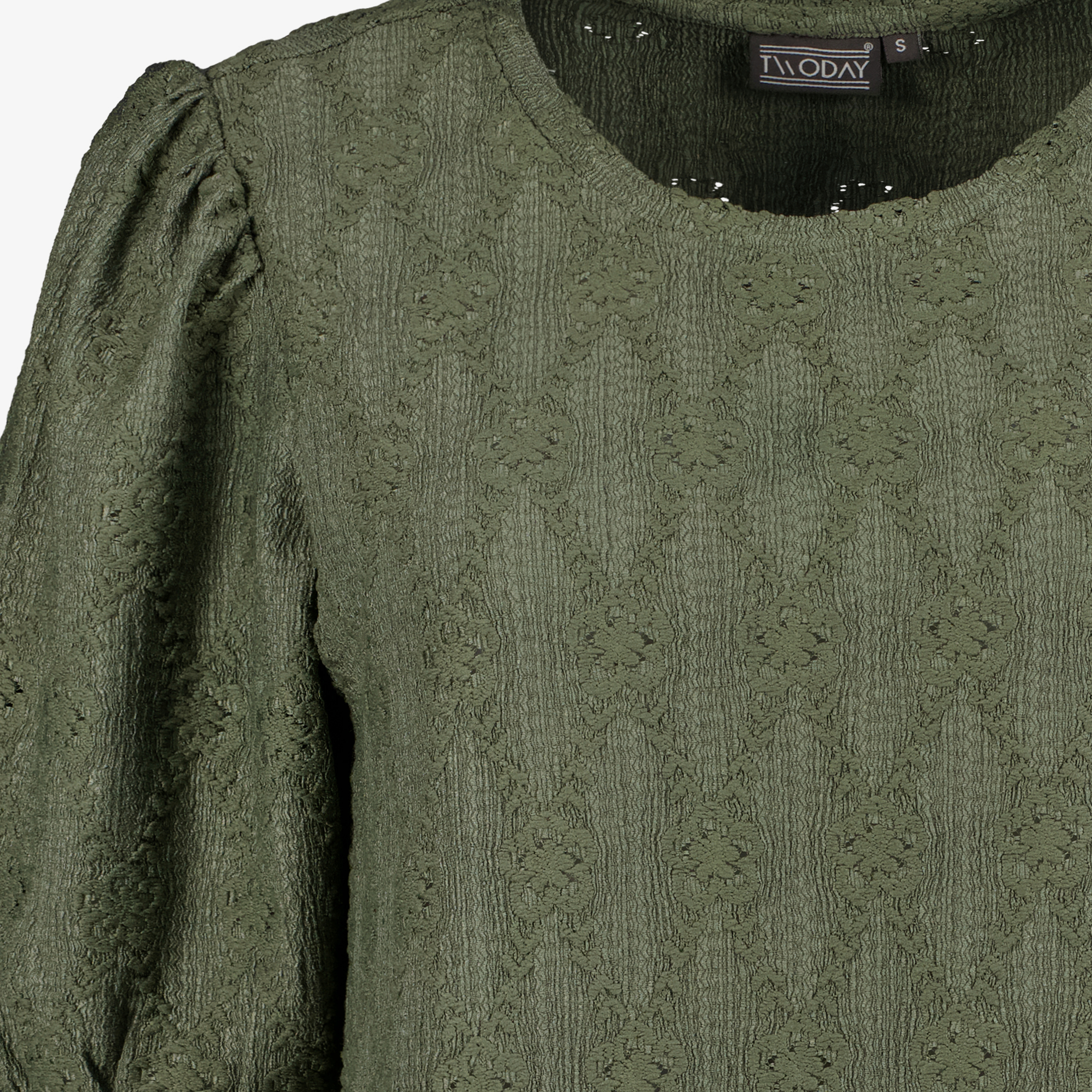 TwoDay dames top met pofmouwen groen t-shirts & tops – foto 2