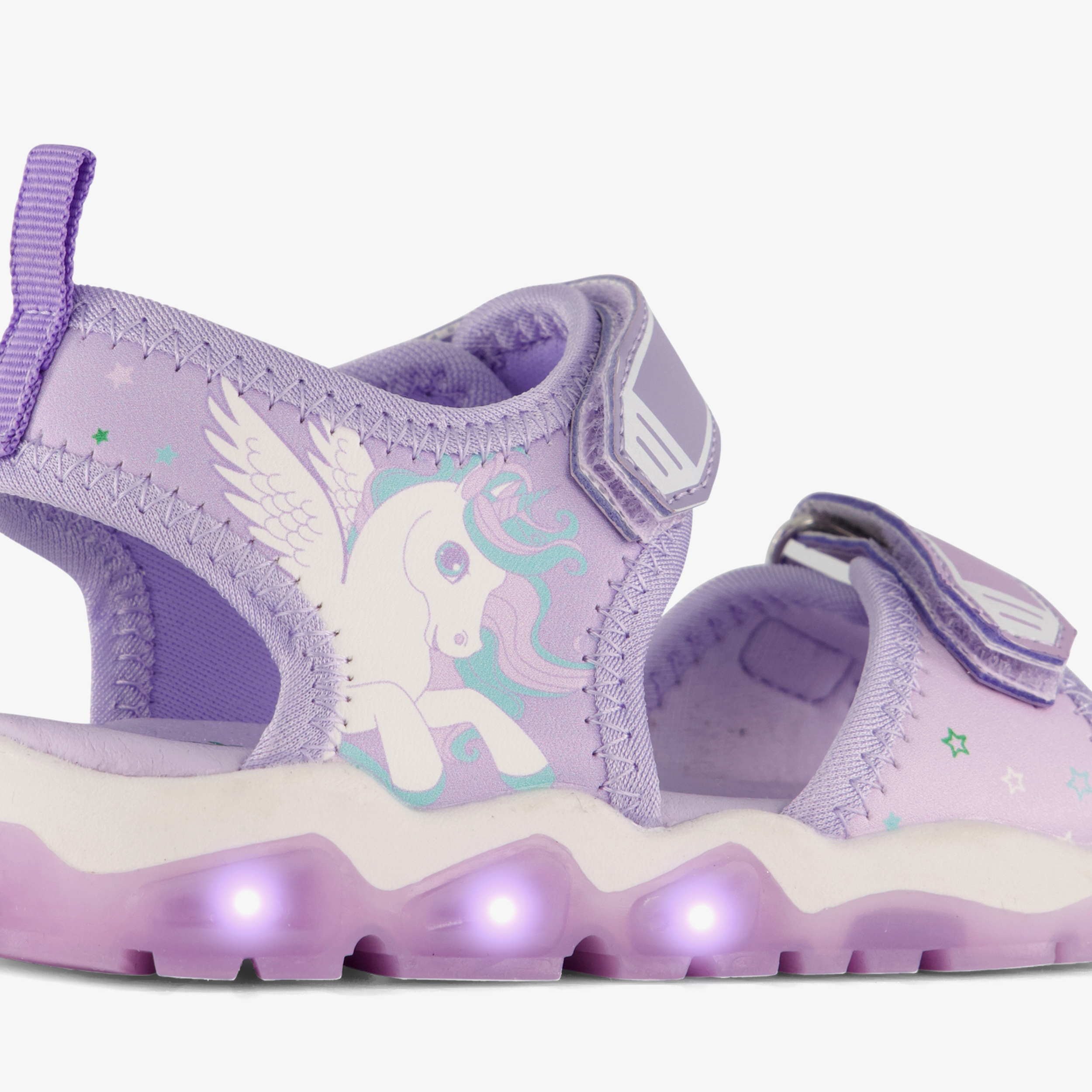 Blue Box unicorn sandalen met lichtjes lila meisjes – foto 5