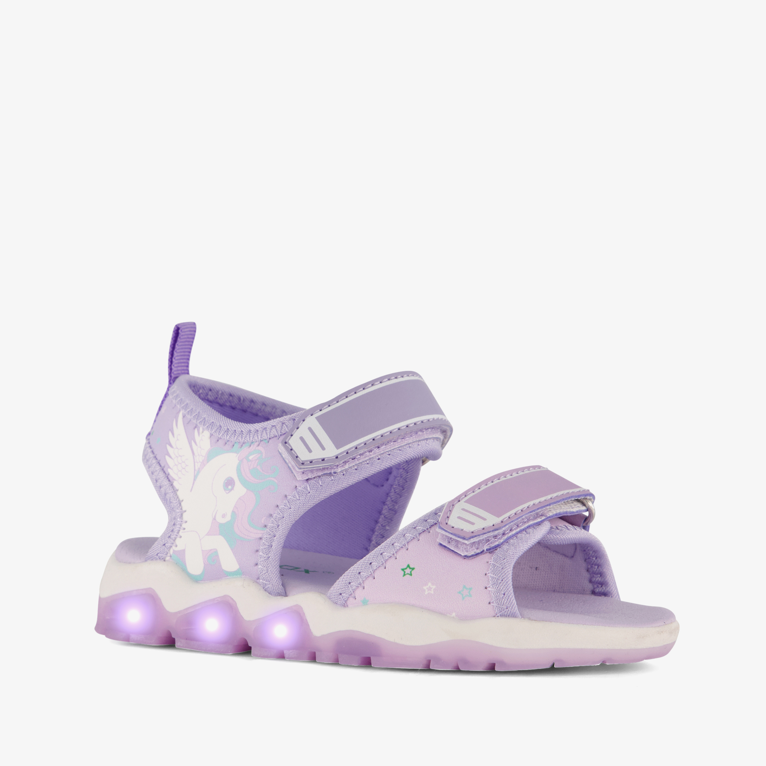 Blue Box unicorn sandalen met lichtjes lila