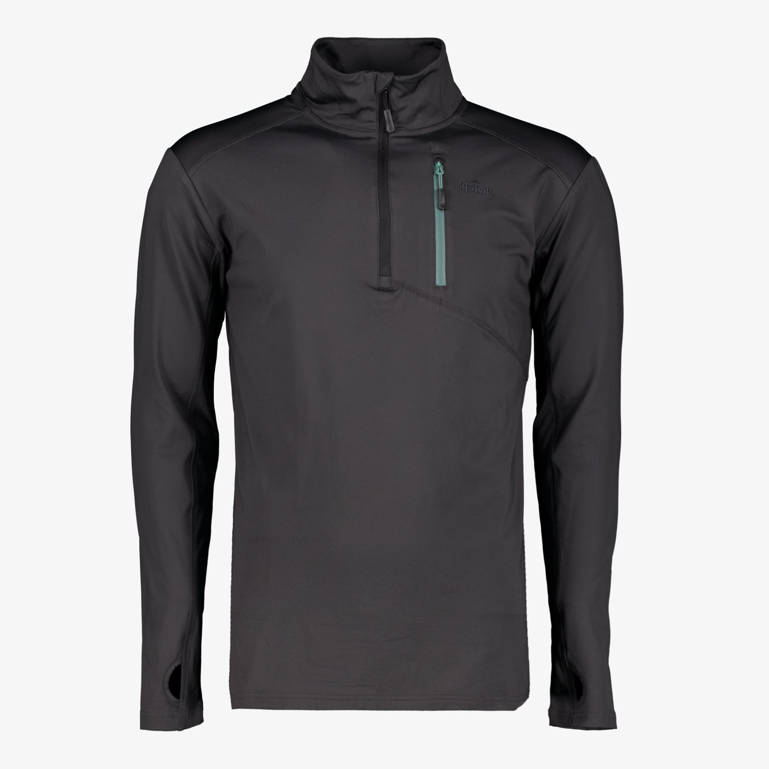 Kjelvik heren skipully UV-werend zwart ski-pullies
