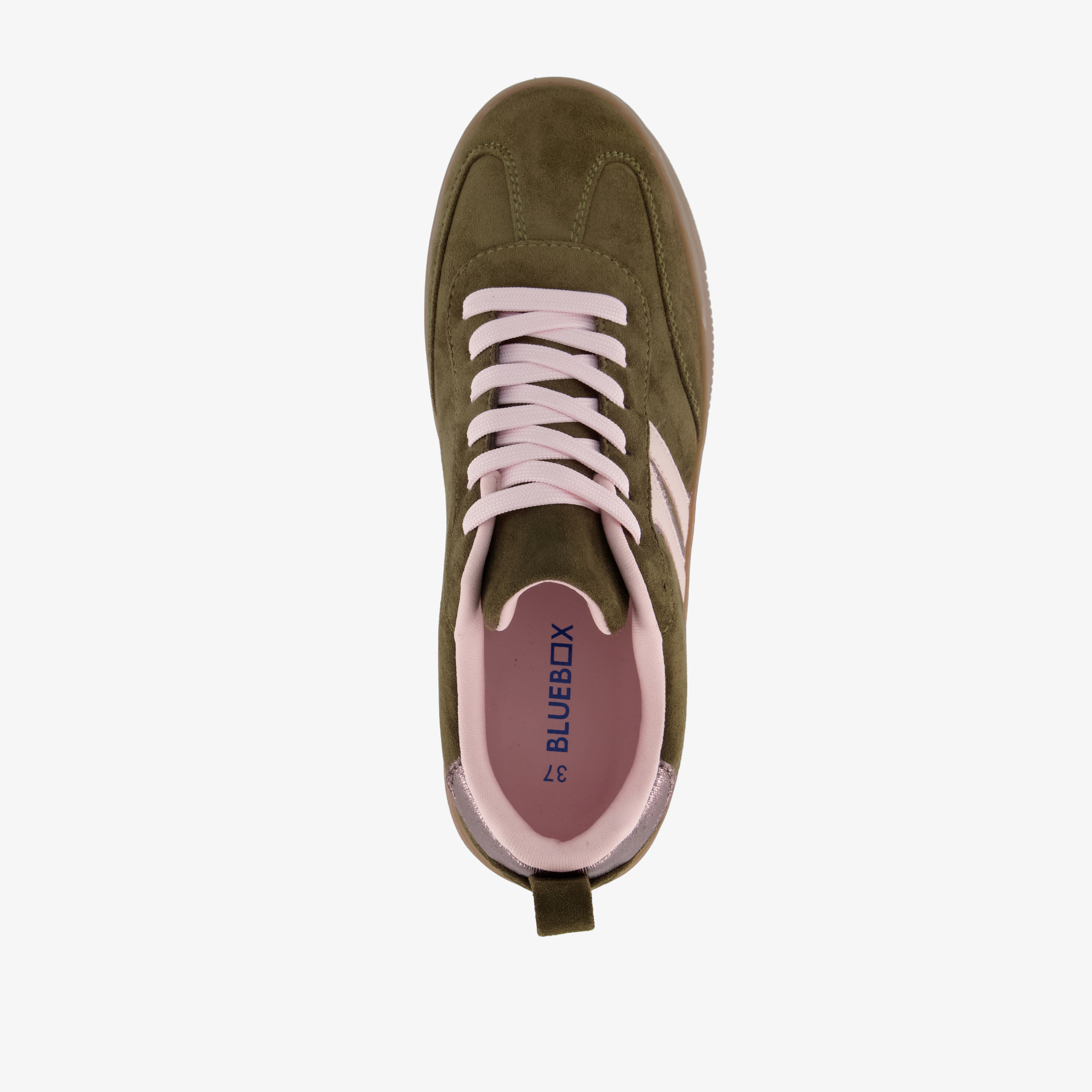 Blue Box dames sneakers donkergroen roze – foto 4
