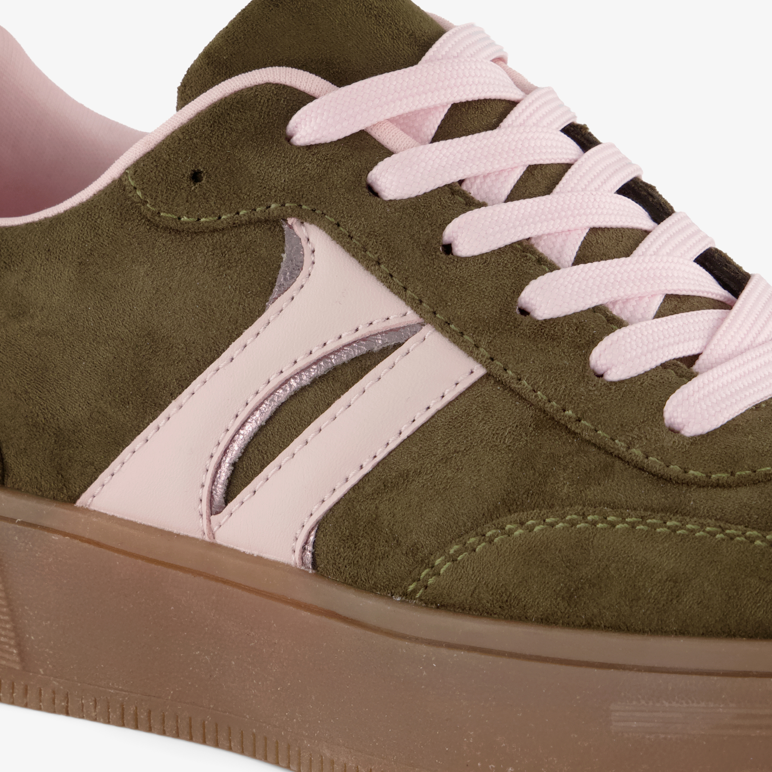 Blue Box dames sneakers donkergroen roze – foto 5
