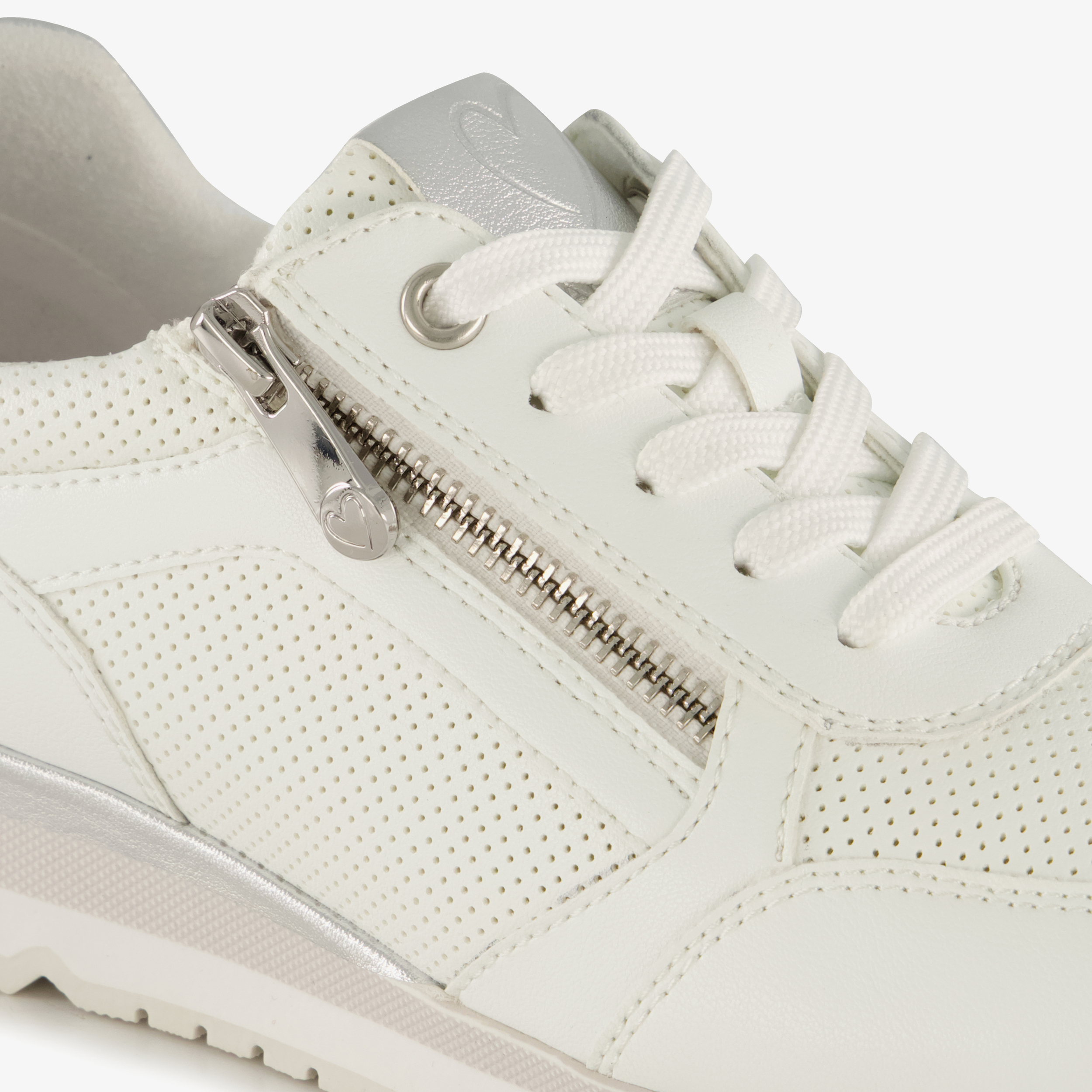 Marco Tozzi dames sneakers met rits en veter wit – foto 5