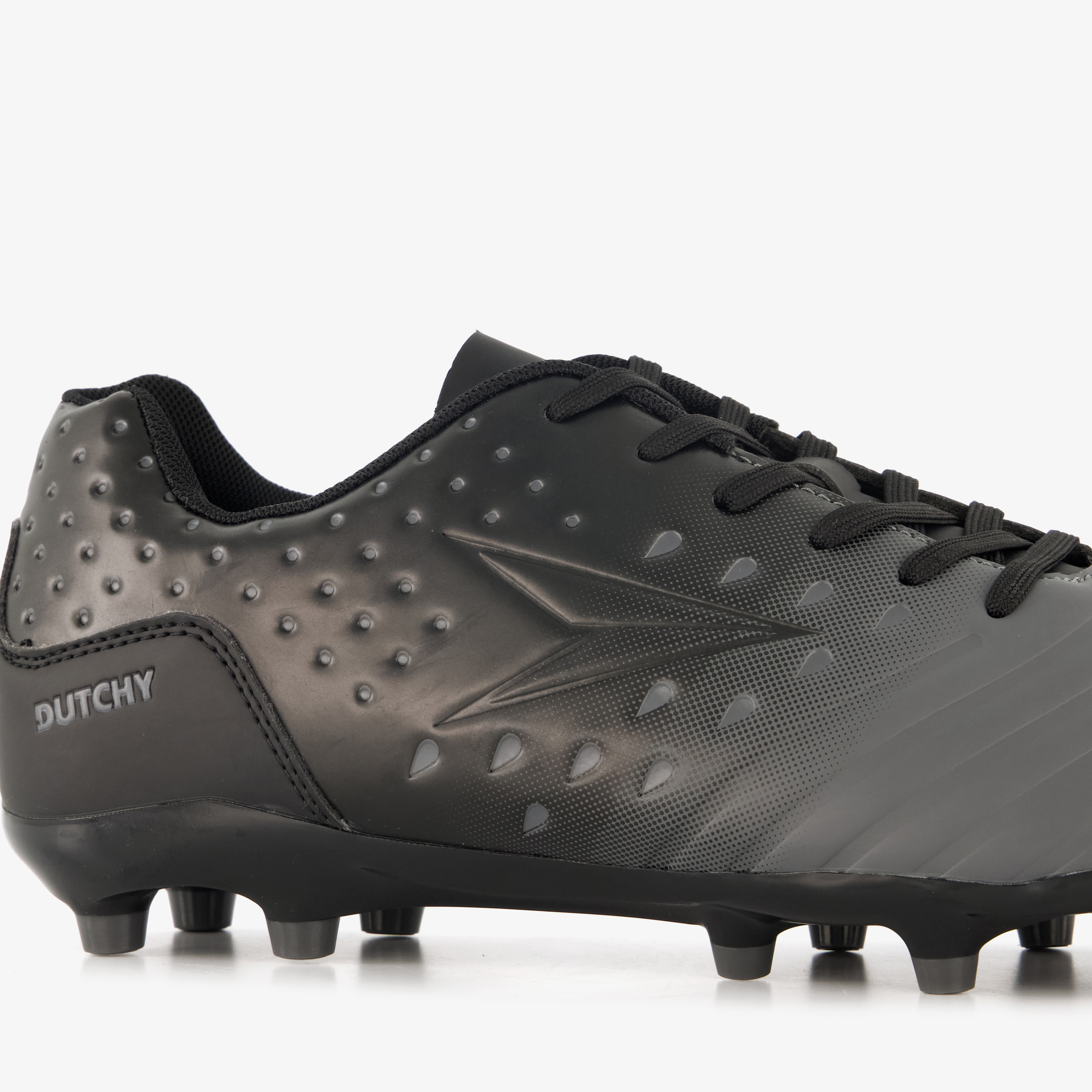 Dutchy FG heren voetbalschoenen zwart grijs veldschoenen – foto 5