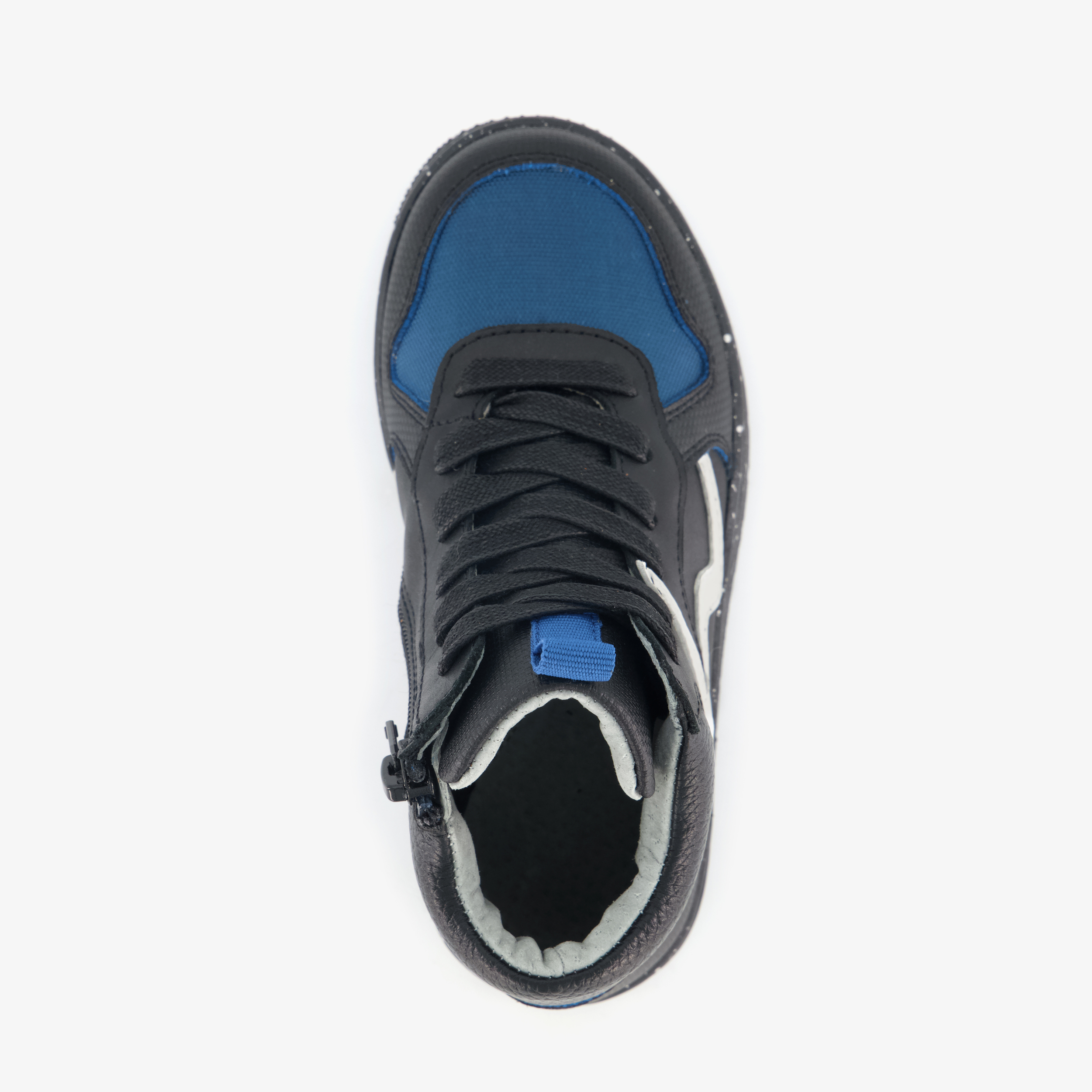 Stap leren hoge jongens sneakers zwart blauw – foto 4