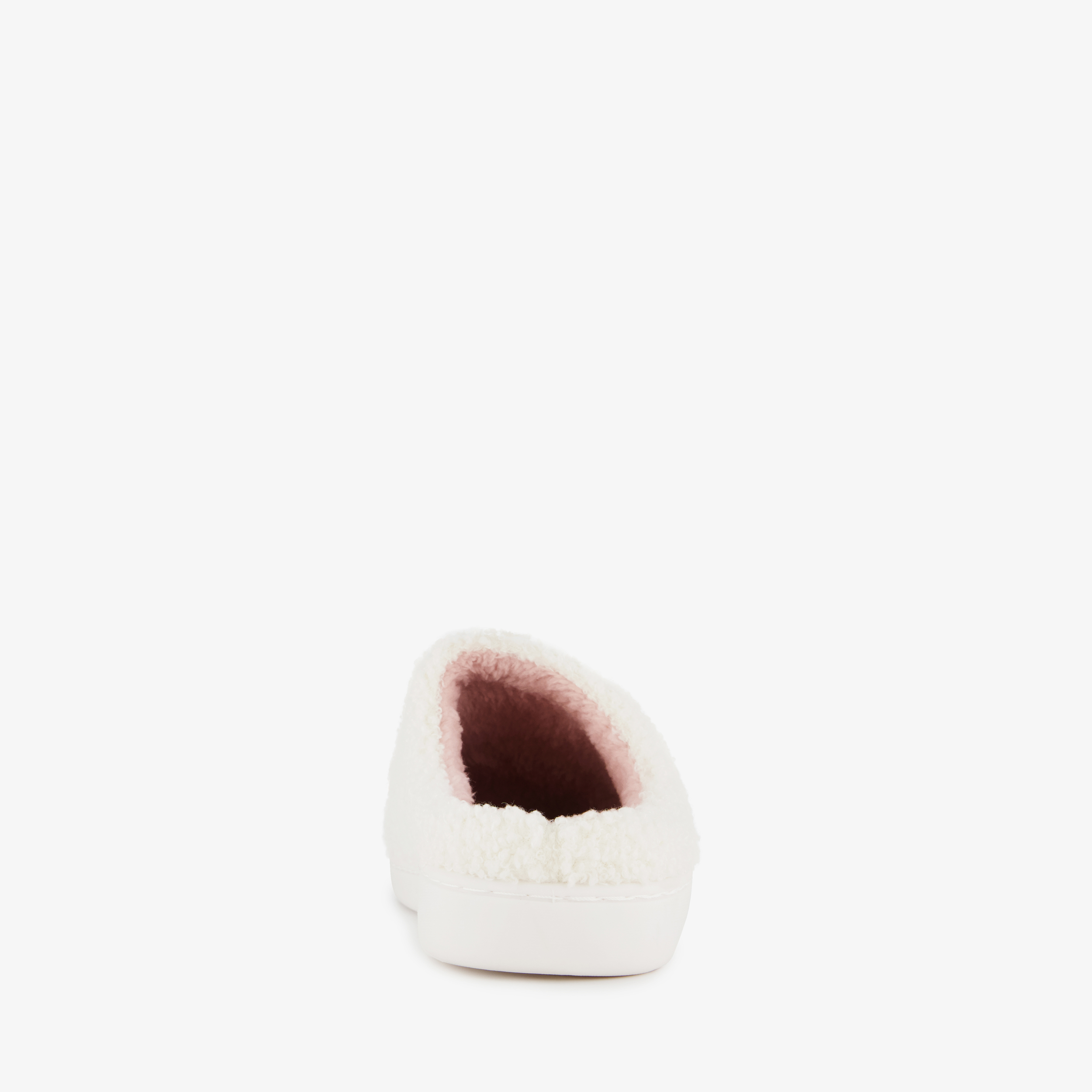 Thu!s dames teddy instap pantoffels met smileys beige – foto 2