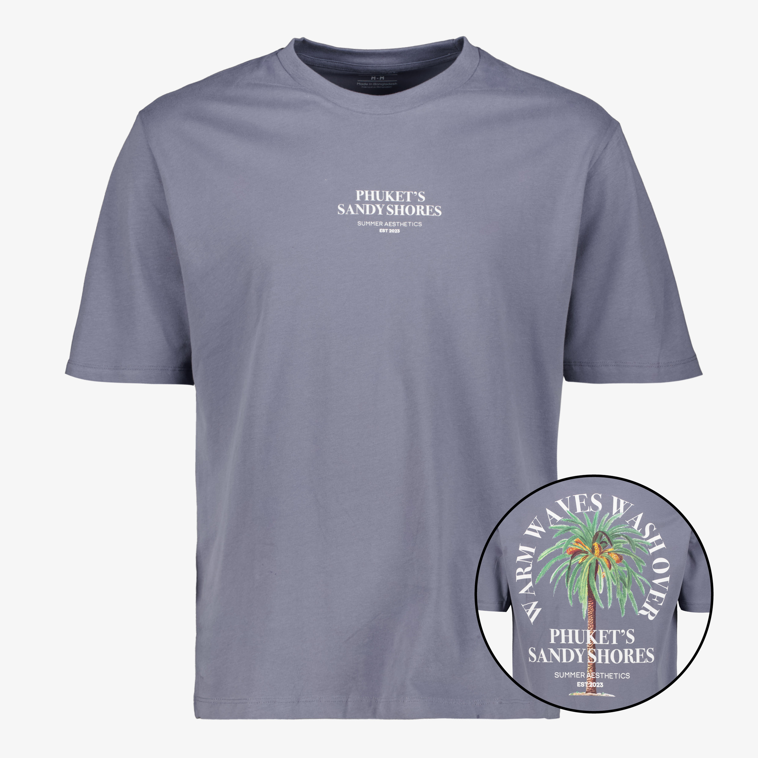JJ REBEL heren T-shirt met backprint grijs t-shirts & tops