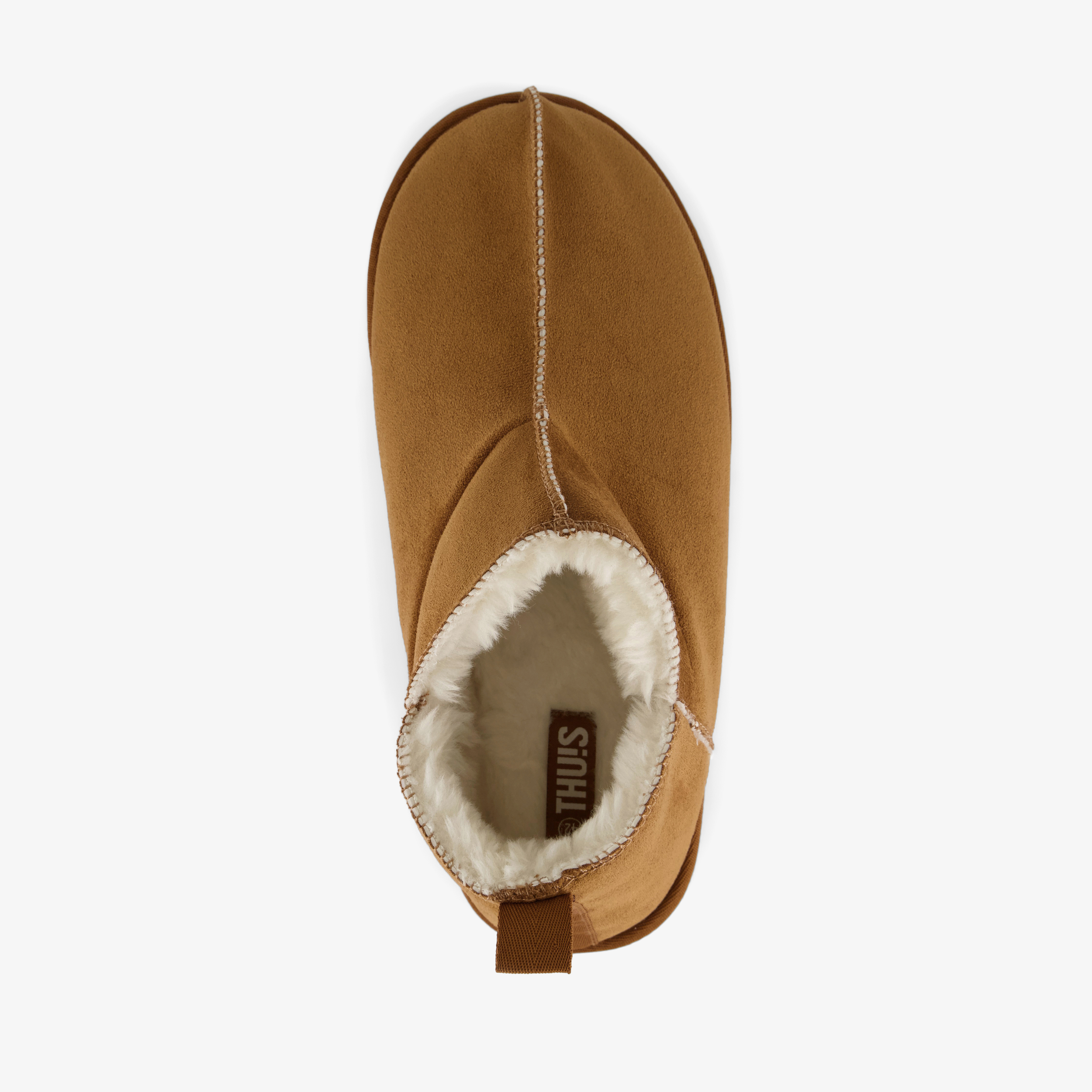 Thu!s gevoerde heren pantoffels cognac bruin – foto 4