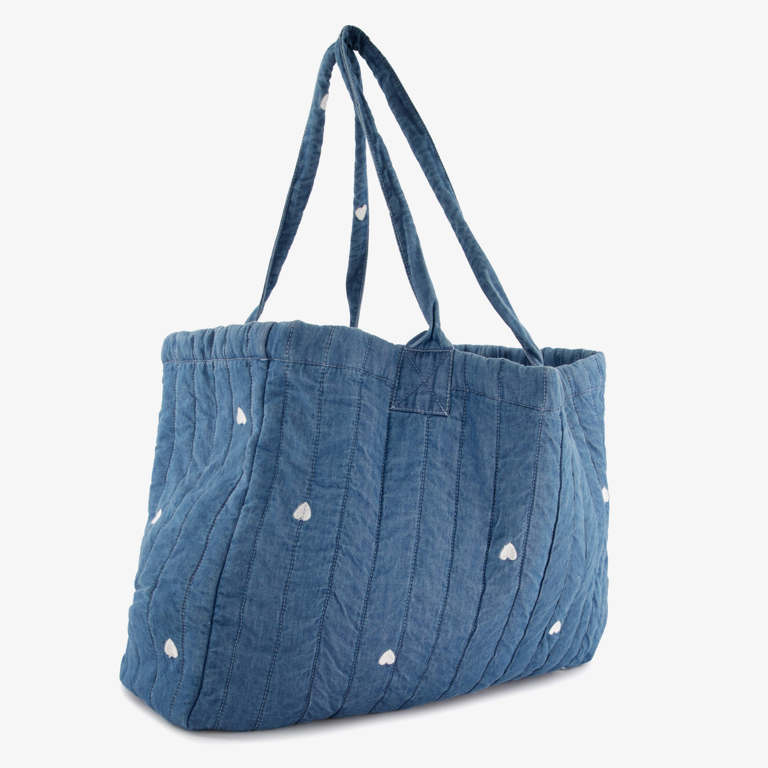 Scapino Dames schoudertas blauw met hartjes