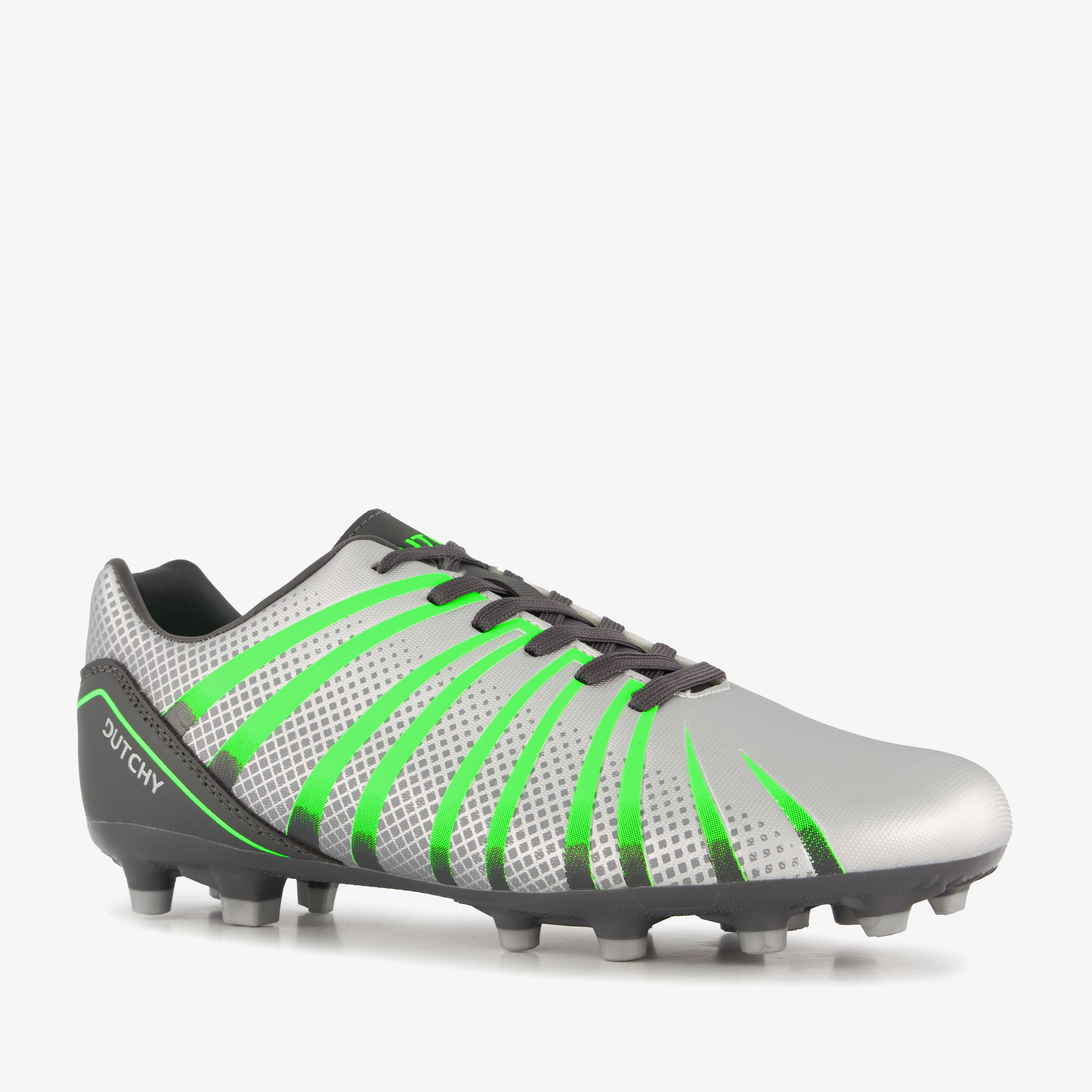 Dutchy heren FG voetbalschoenen zilver groen sportschoenen