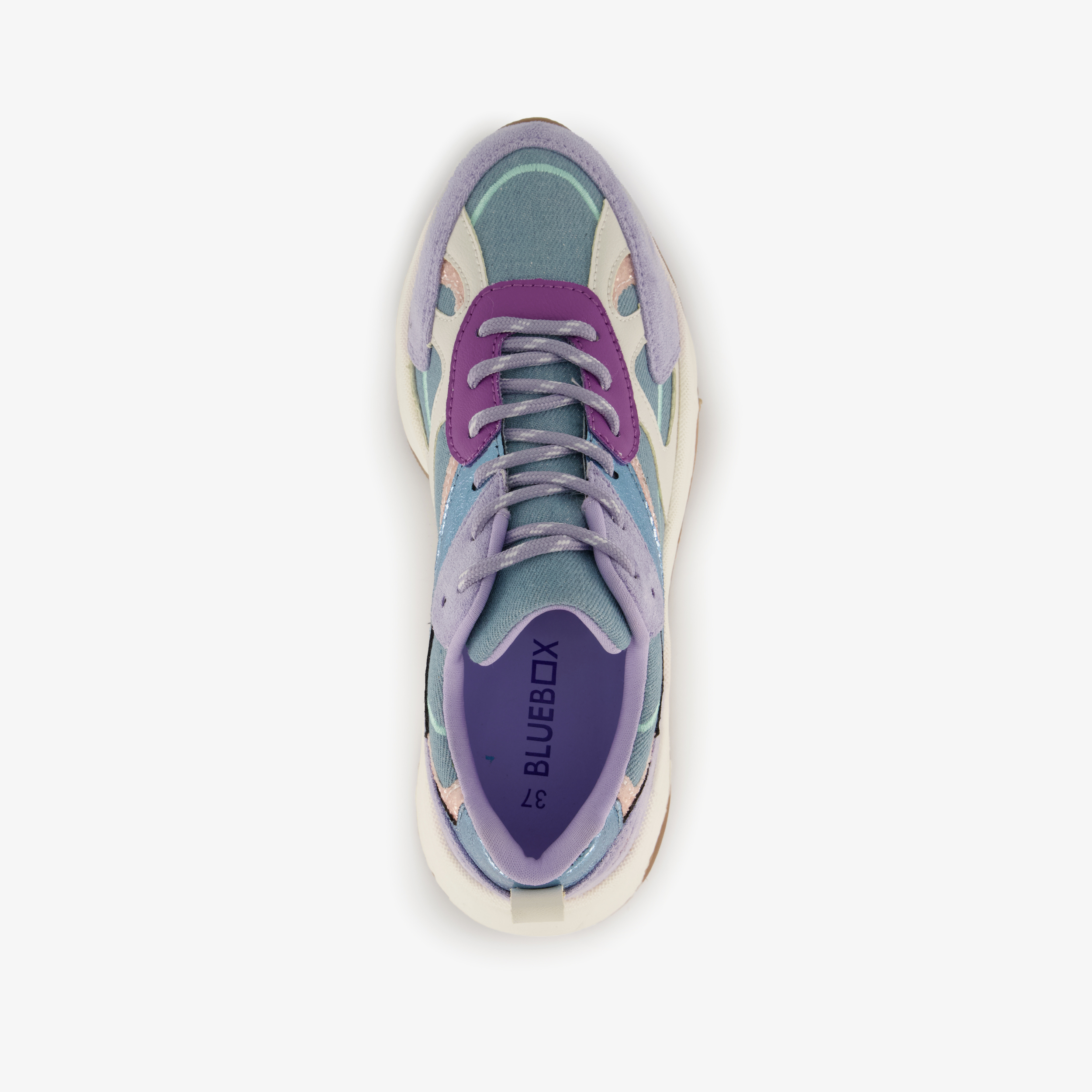 Blue Box dames dad sneakers denim lila – foto 4