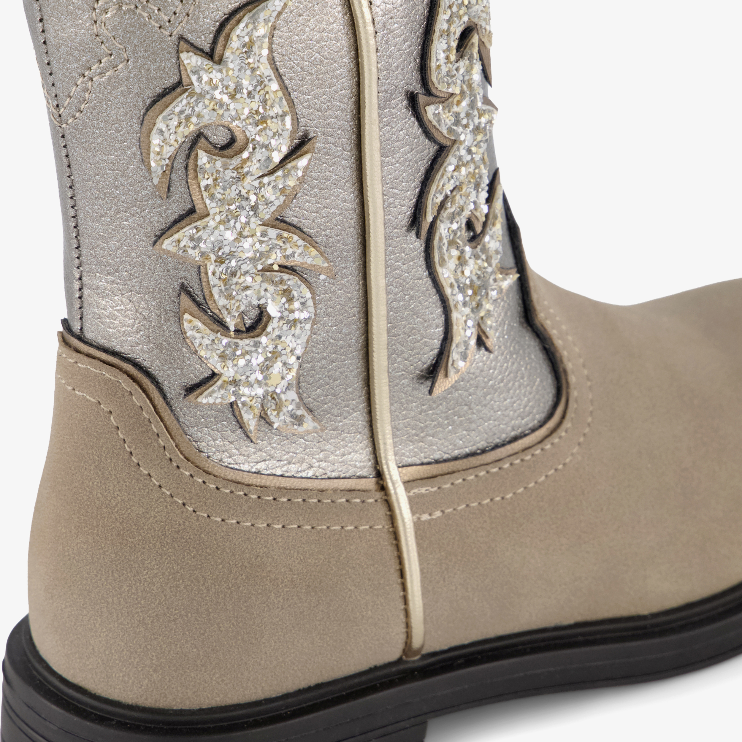 Blue Box meisjes cowboylaarzen beige zilver – foto 5