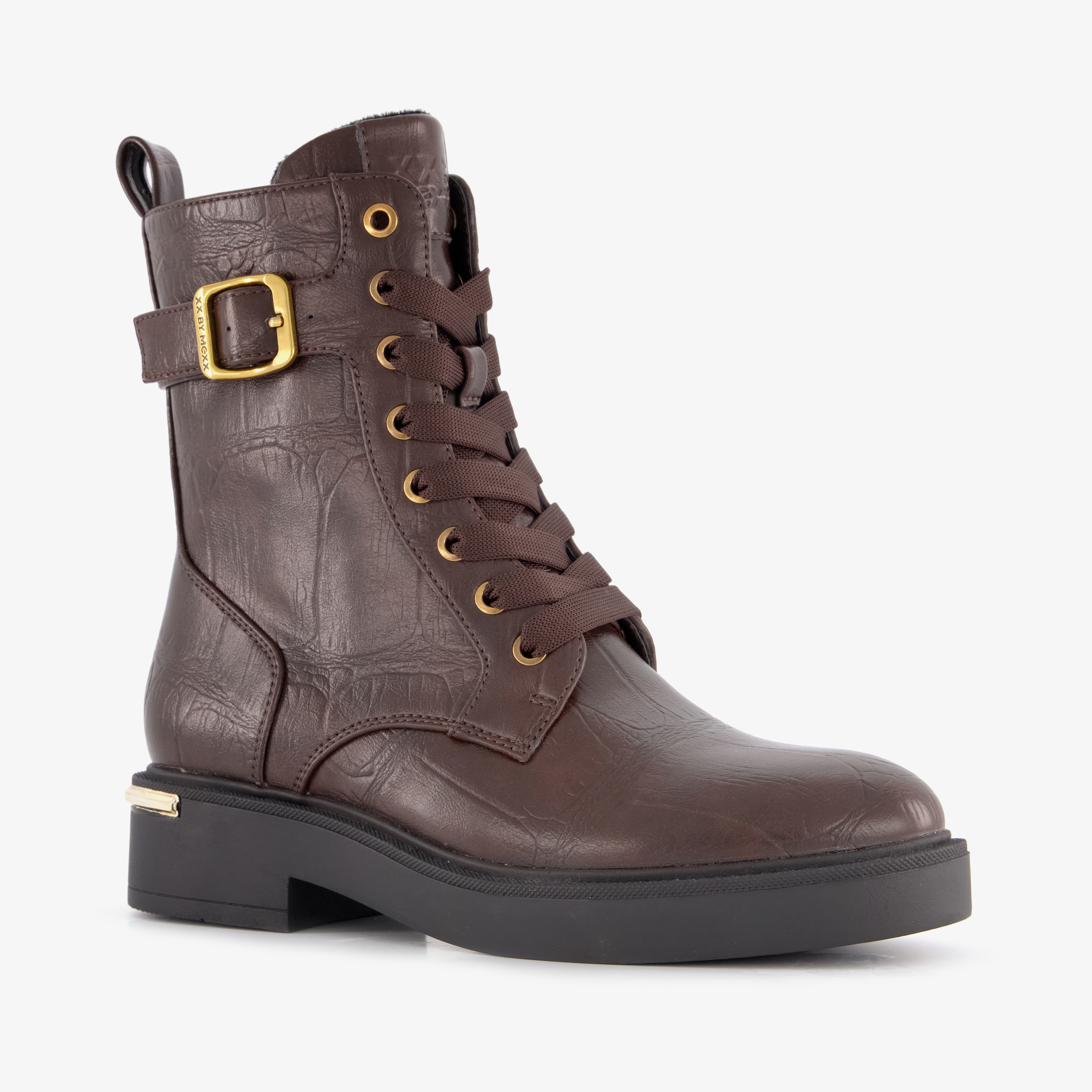 XX bij Mexx dames veterboots bruin laarzen