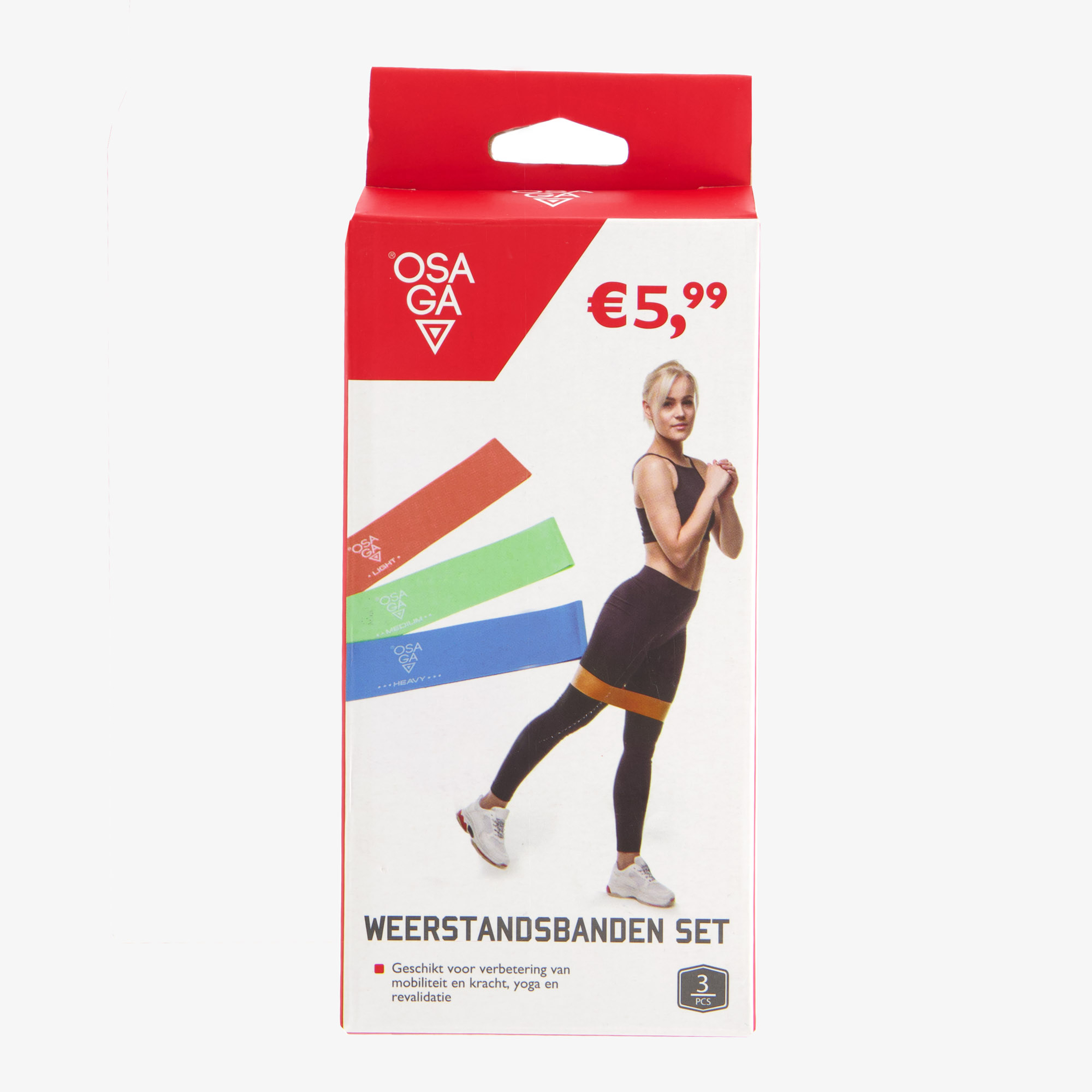 Osaga set van 3 mini weerstandsbanden meisjes fitness elastieken