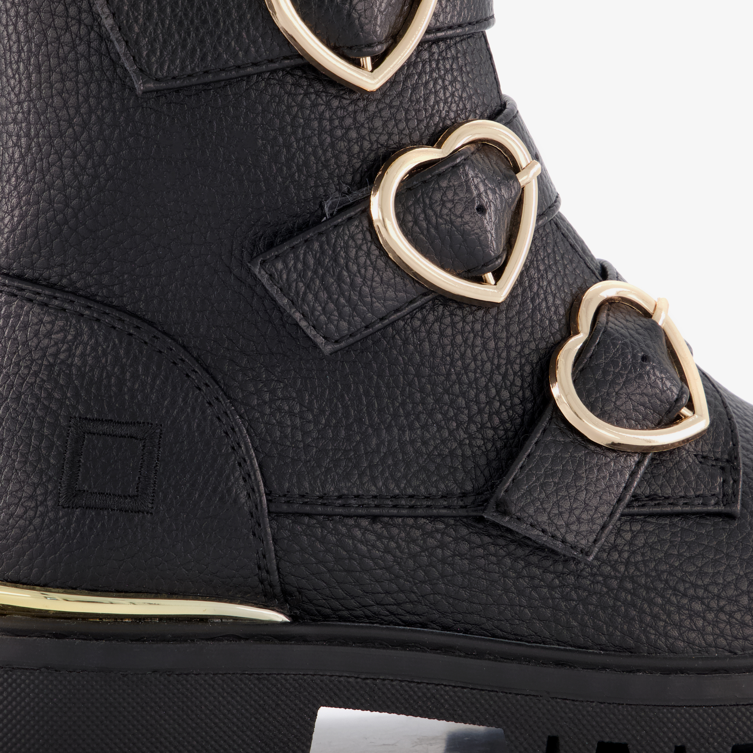 Blue Box meisjes biker boots zwart met hartjes gespen enkellaarzen – foto 5