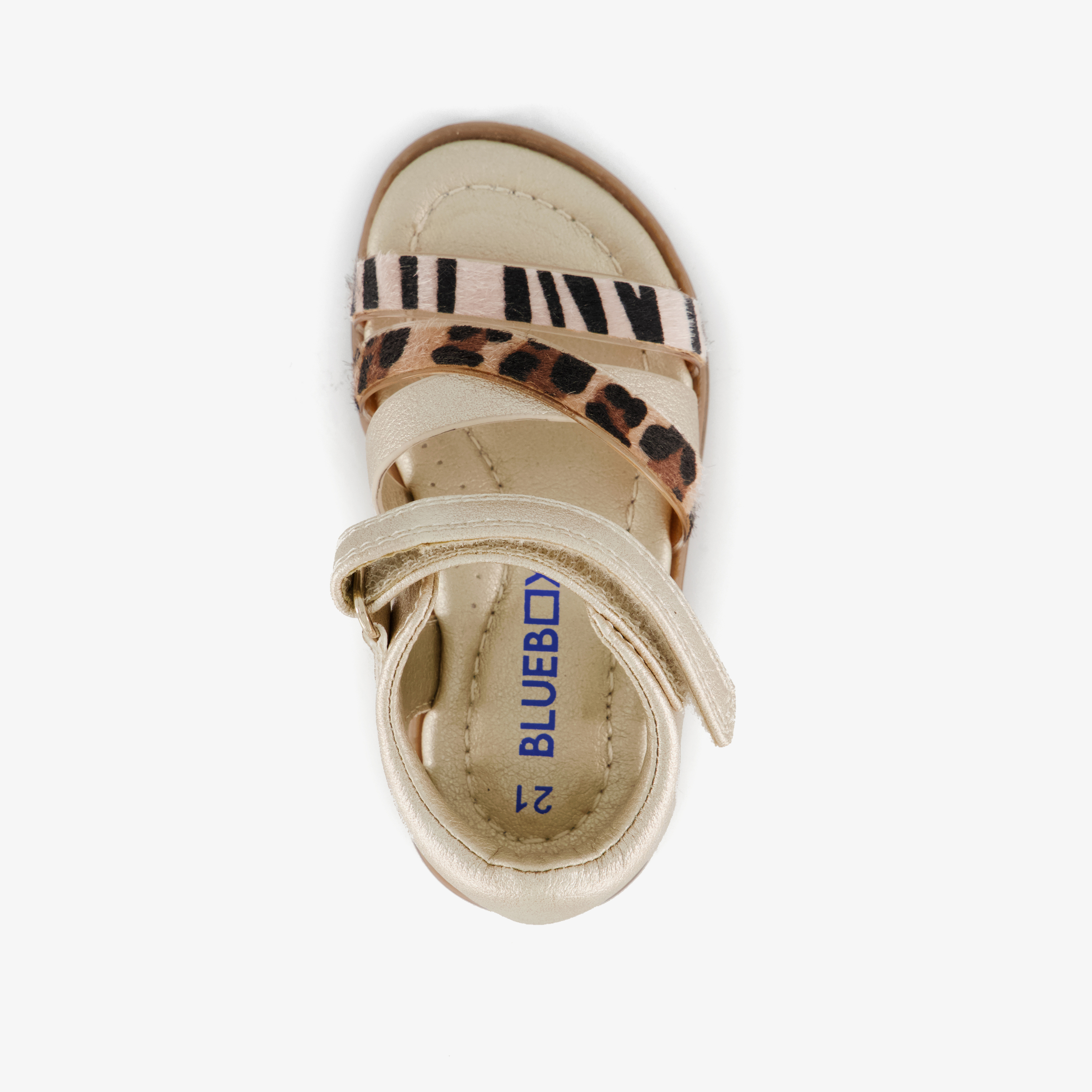 Blue Box meisjes sandalen met dierenprint goud – foto 4