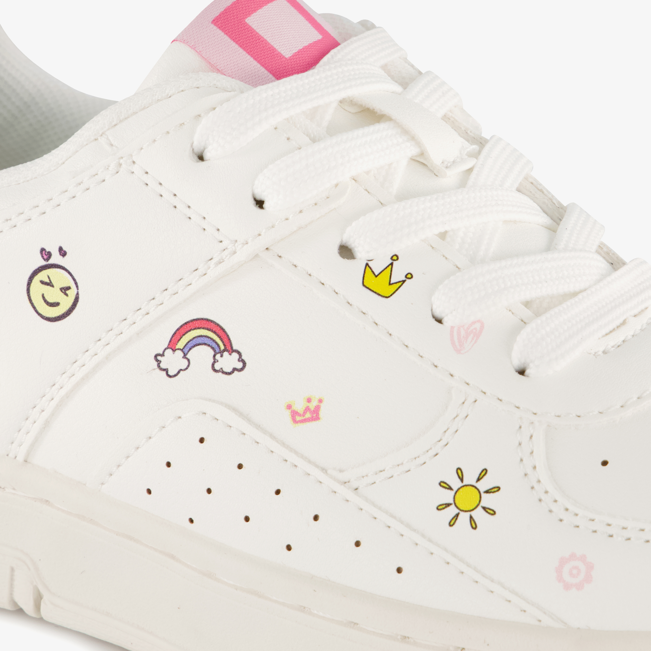 Blue Box meisjes sneakers met icoontjes wit – foto 5