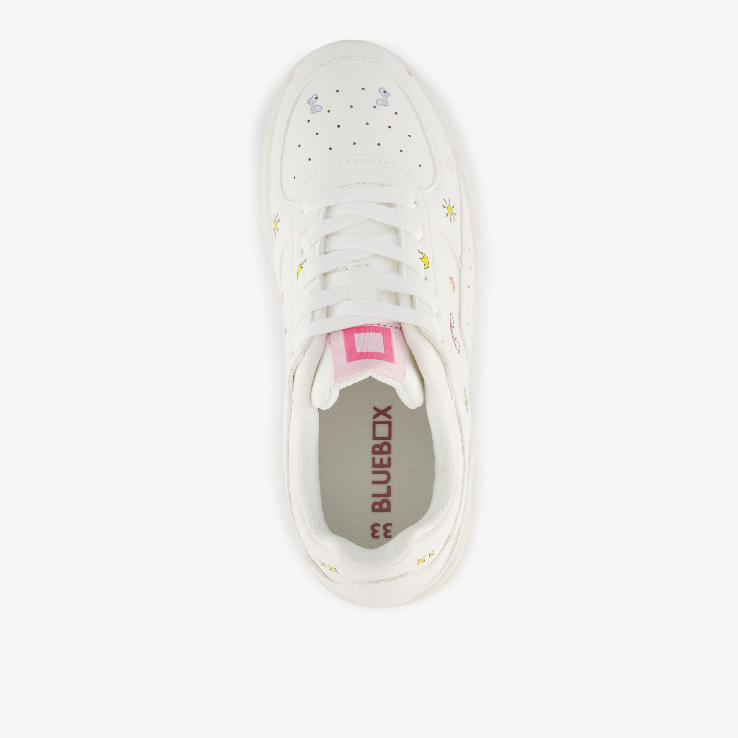 Blue Box meisjes sneakers met icoontjes wit – foto 4