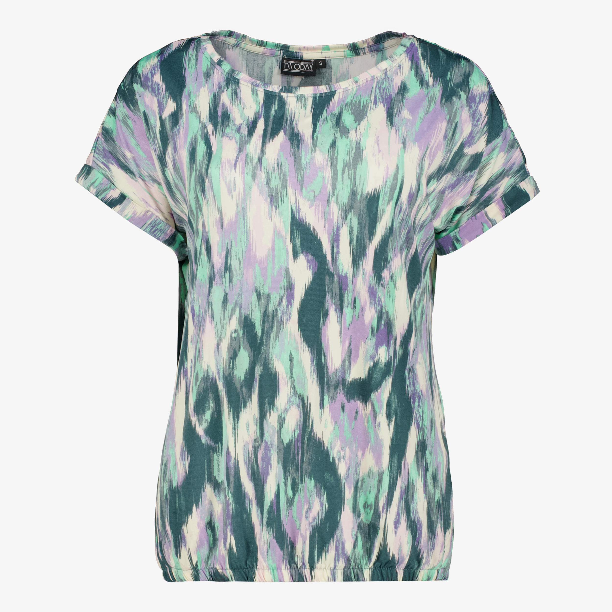 TwoDay dames top met print groen blauw t-shirts & tops