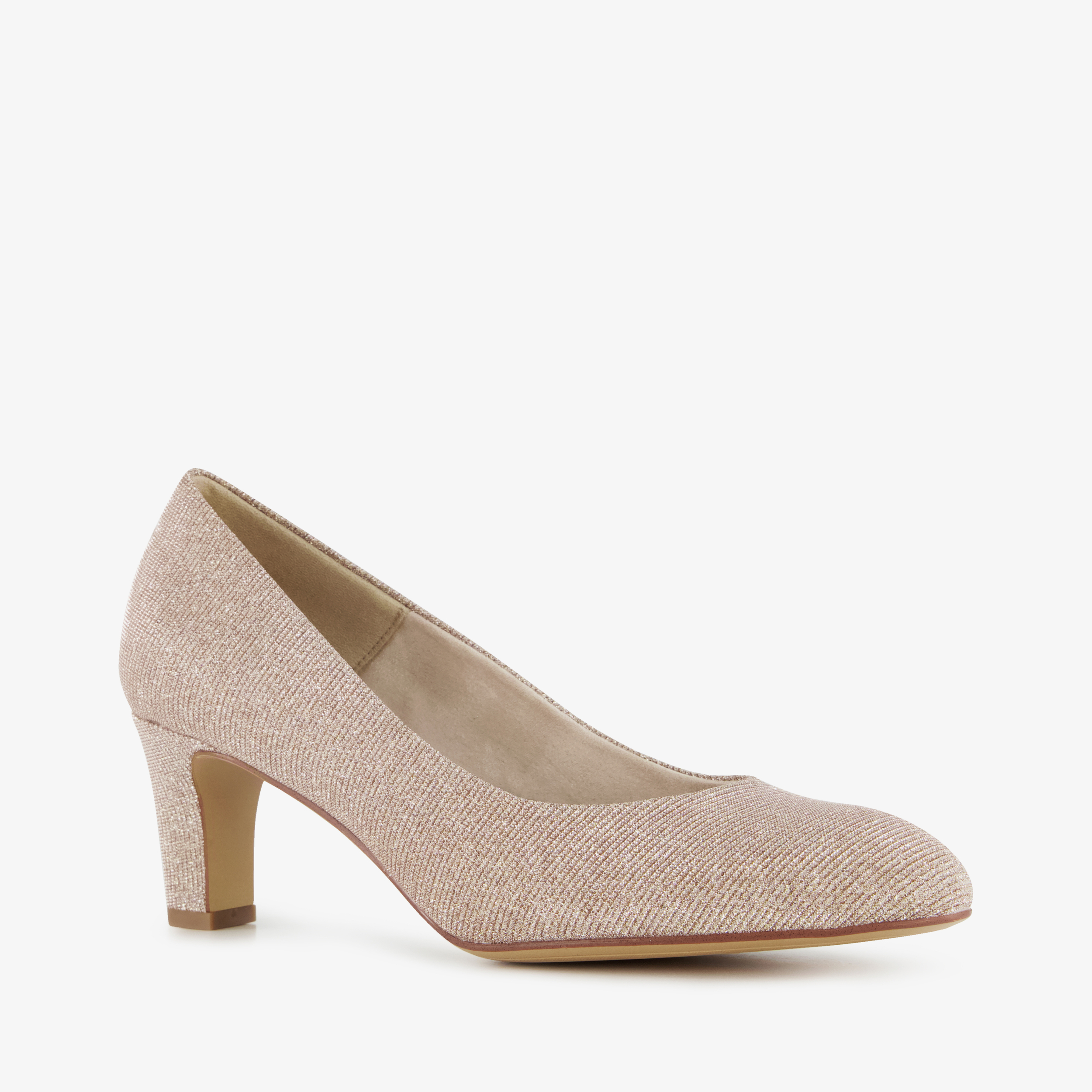 Tamaris dames pumps met glitters champagne
